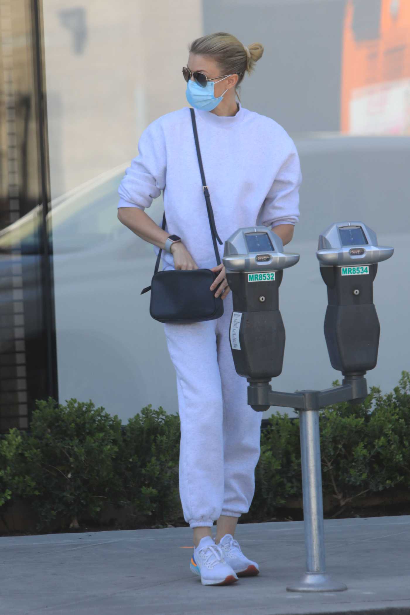 Paige Butcher in a Grey Sweatsuit Leaves the Urth Cafe in West Hollywood 03/22/2021