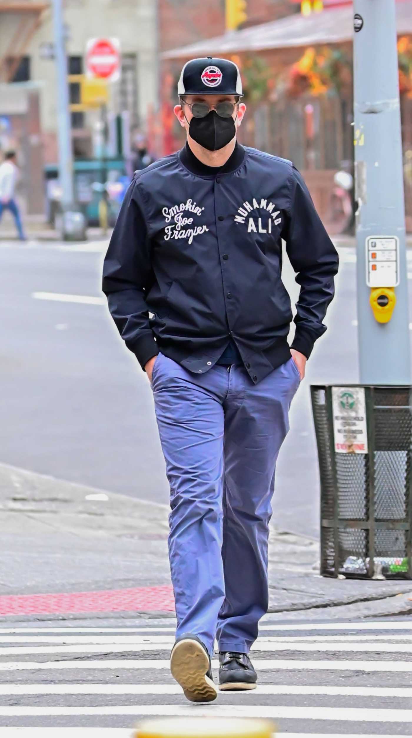 Bradley Cooper in a Black Jacket Was Seen Out in SoHo in New York City 04/12/2021
