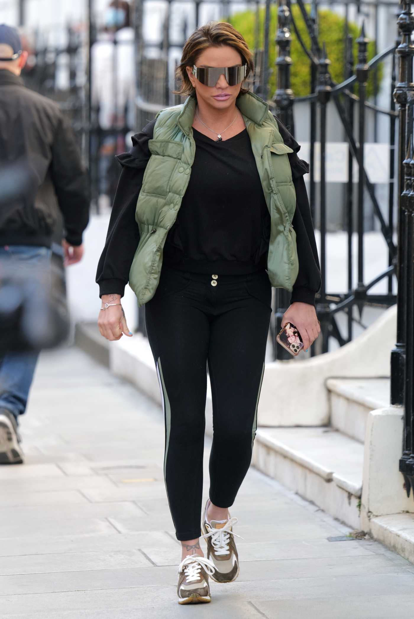 Katie Price in a Green Vest Was Seen Out in London 04/25/2021