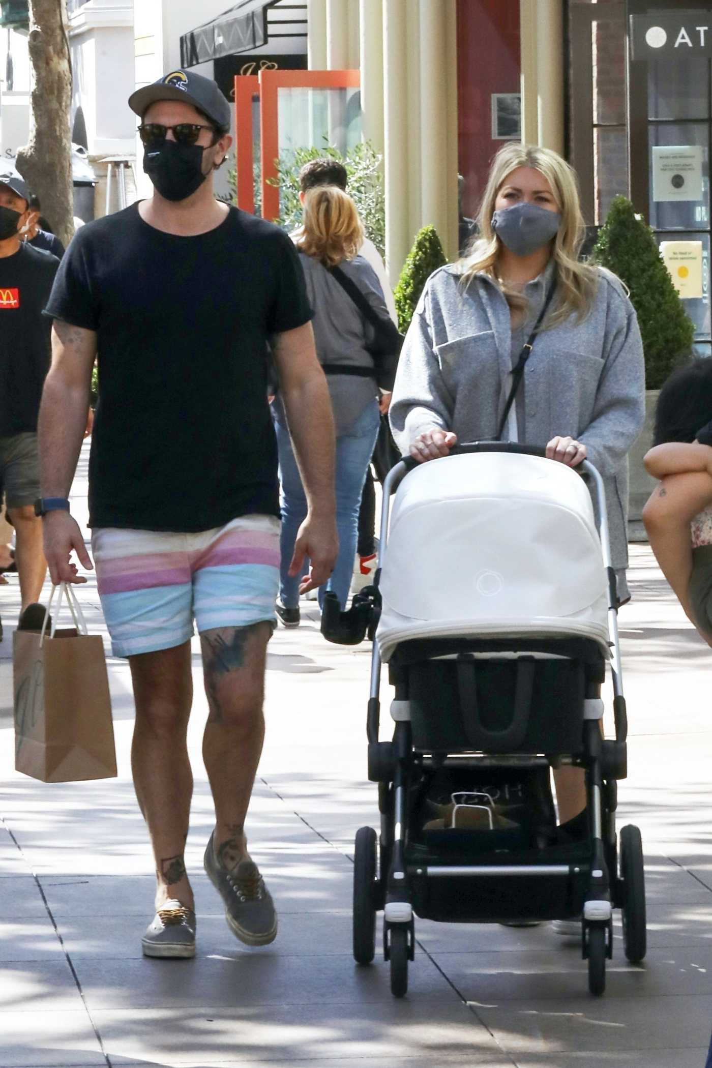 Stassi Schroeder in a Grey Shirt Was Seen Leaves Lunch Out with  Beau Clark at The Grove in Los Angeles 04/08/2021
