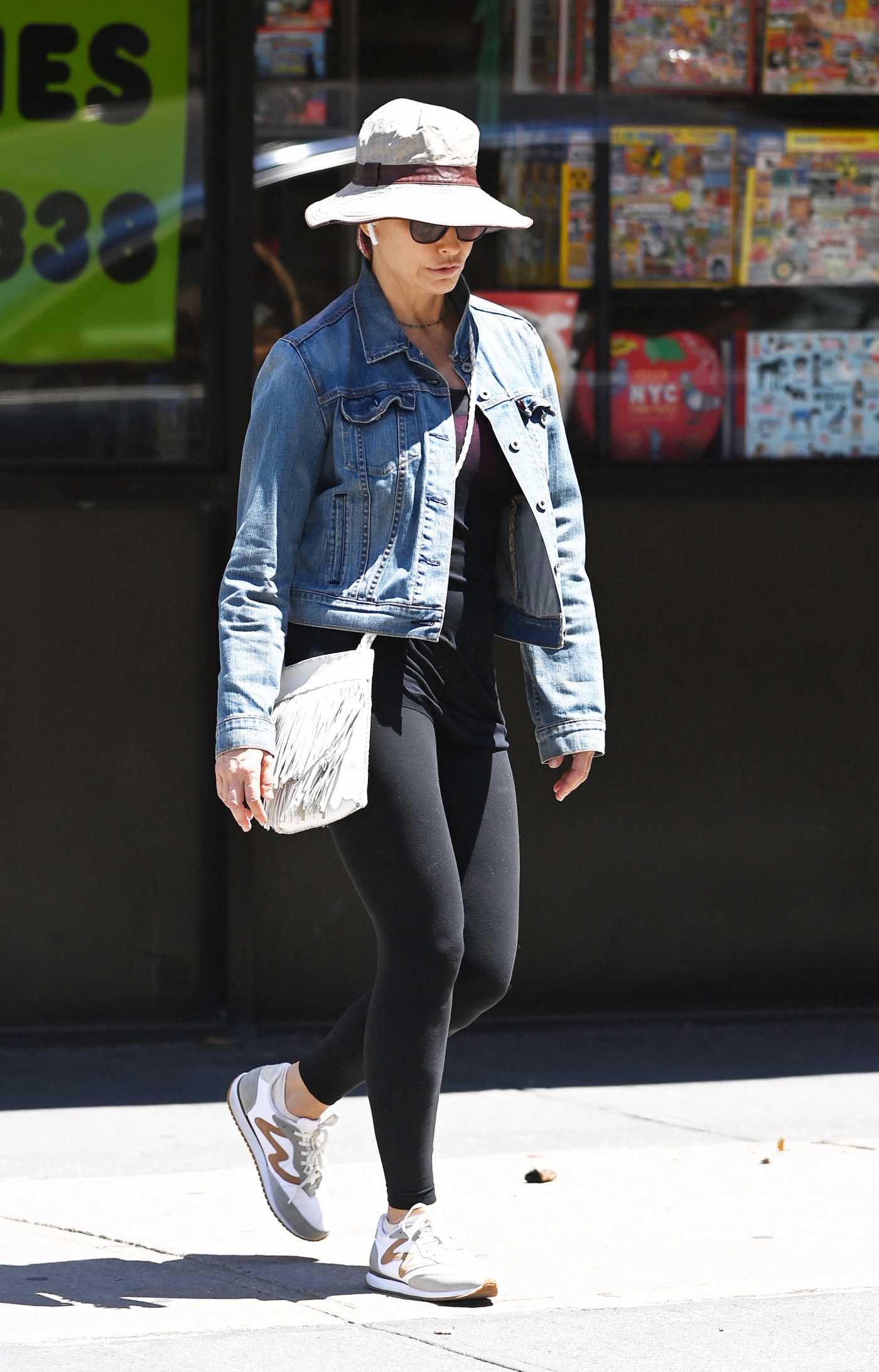Gina Gershon in a Blue Denim Jacket Was Seen Out in New York 05/17/2021