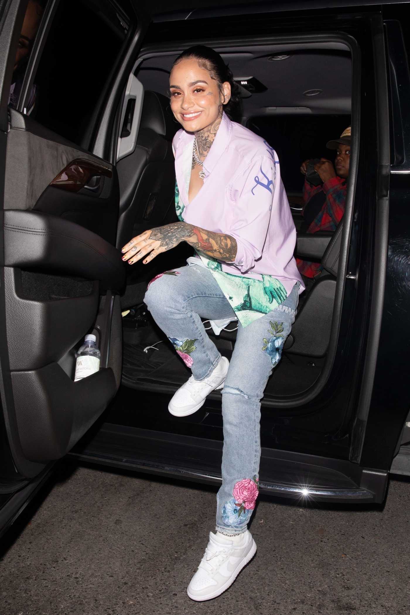 Kehlani in a White Sneakers Arrives at a Lacoste Private Party in Los Angeles 05/07/2021