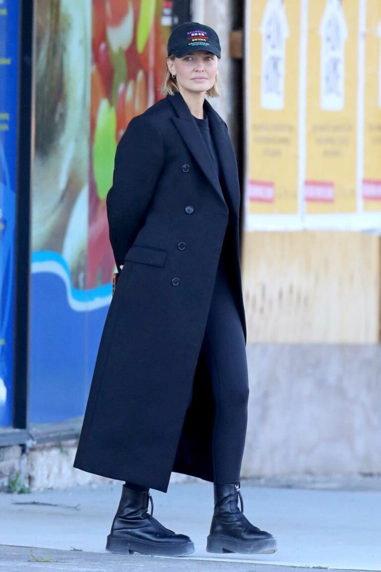 Lara Bingle in a Black Coat