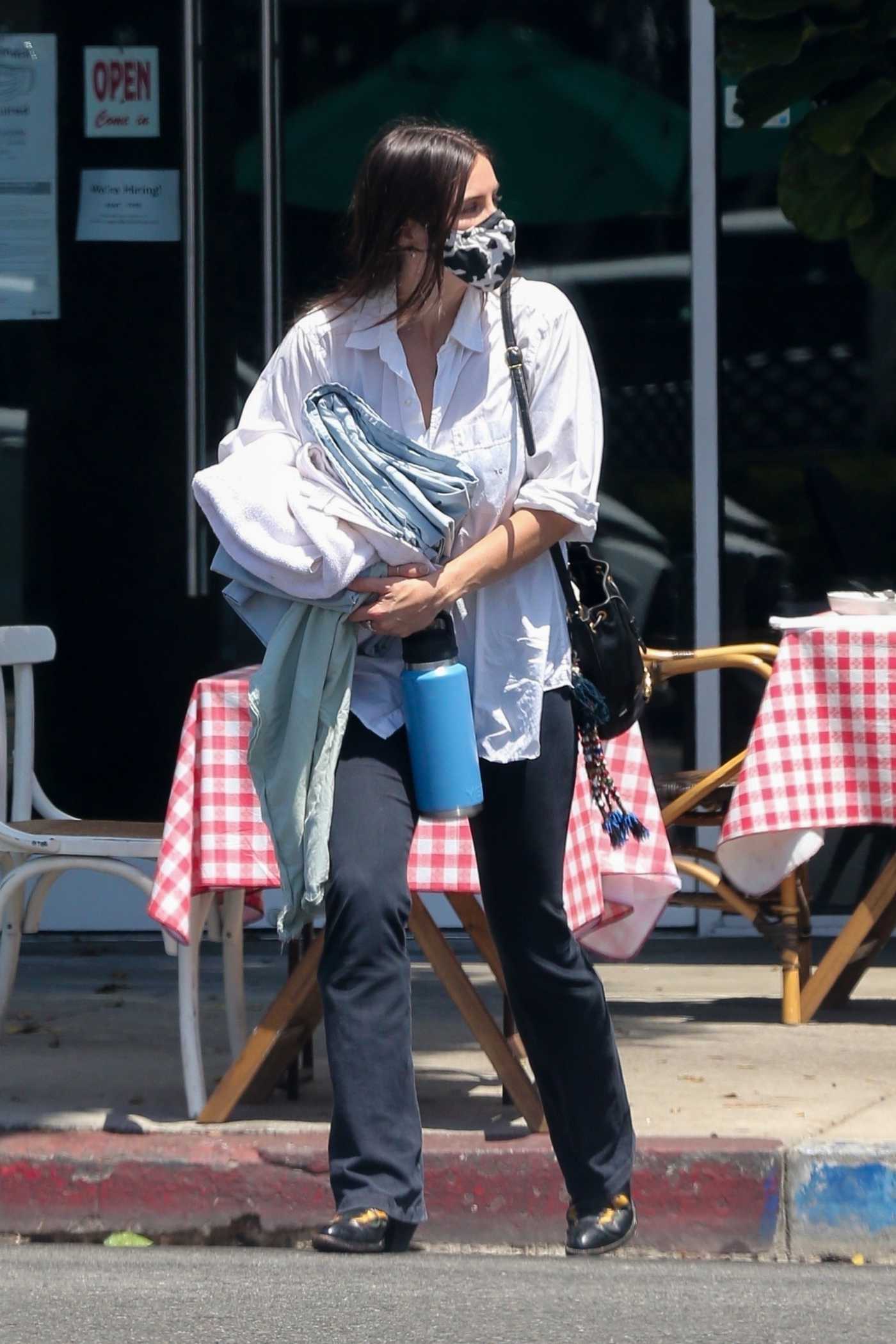 Scout Willis in a Red Cardigan with Her Dog Was Seen Out in Los Angeles