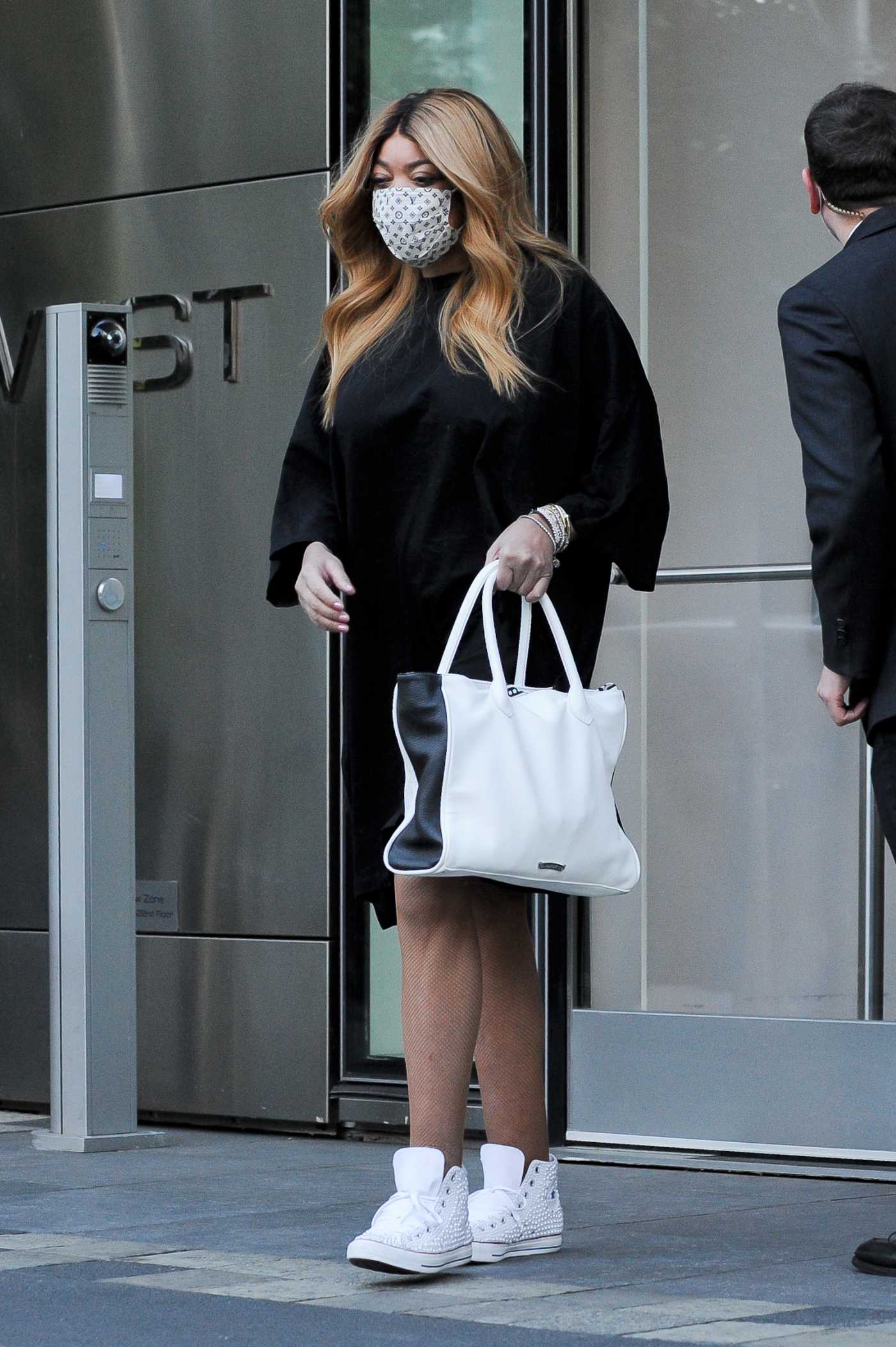 Wendy Williams in a Black Dress Heads Out to Work in New York 05/18/2021