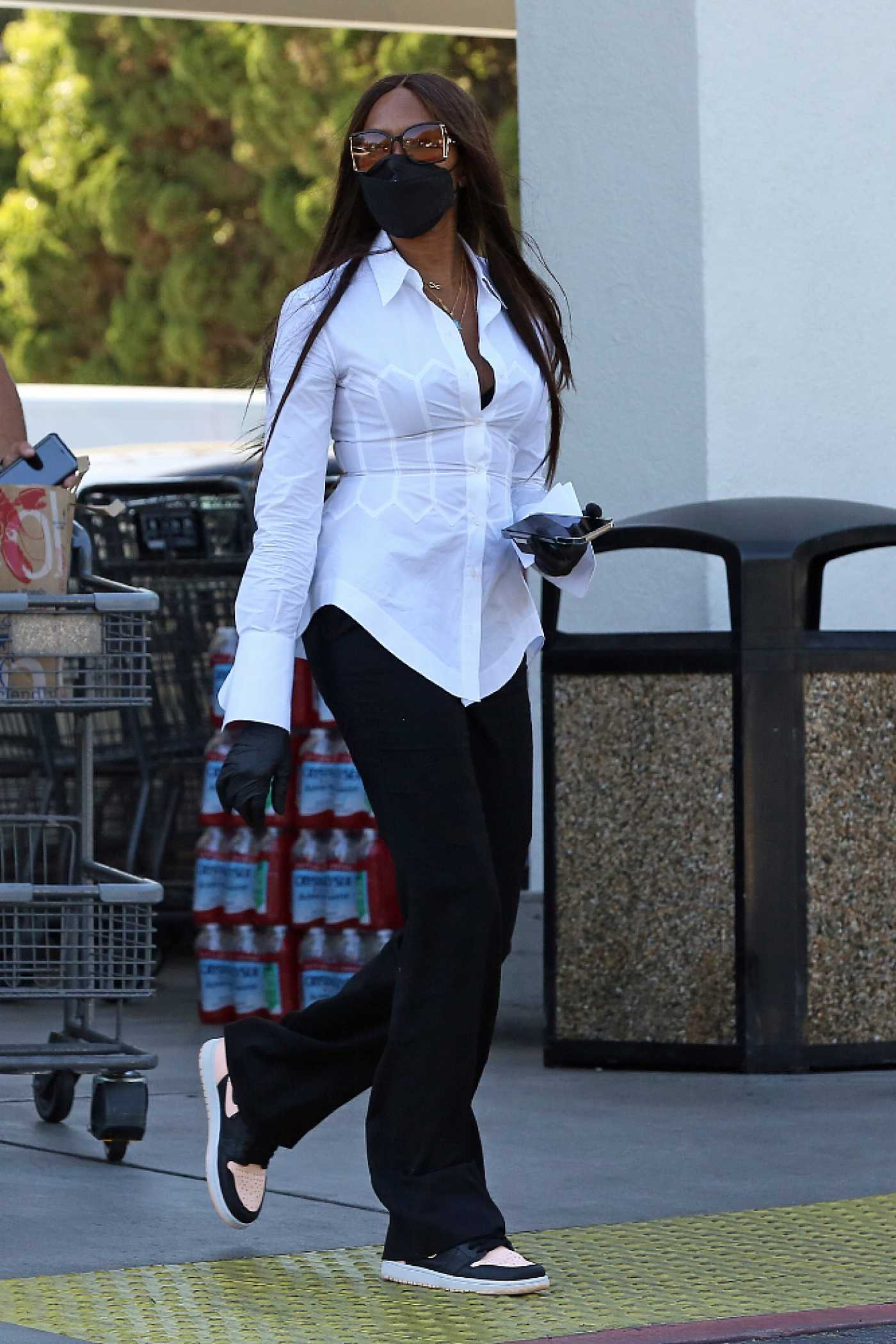 Naomi Campbell in a White Shirt Was Seen Out in Los Angeles 06/25/2021