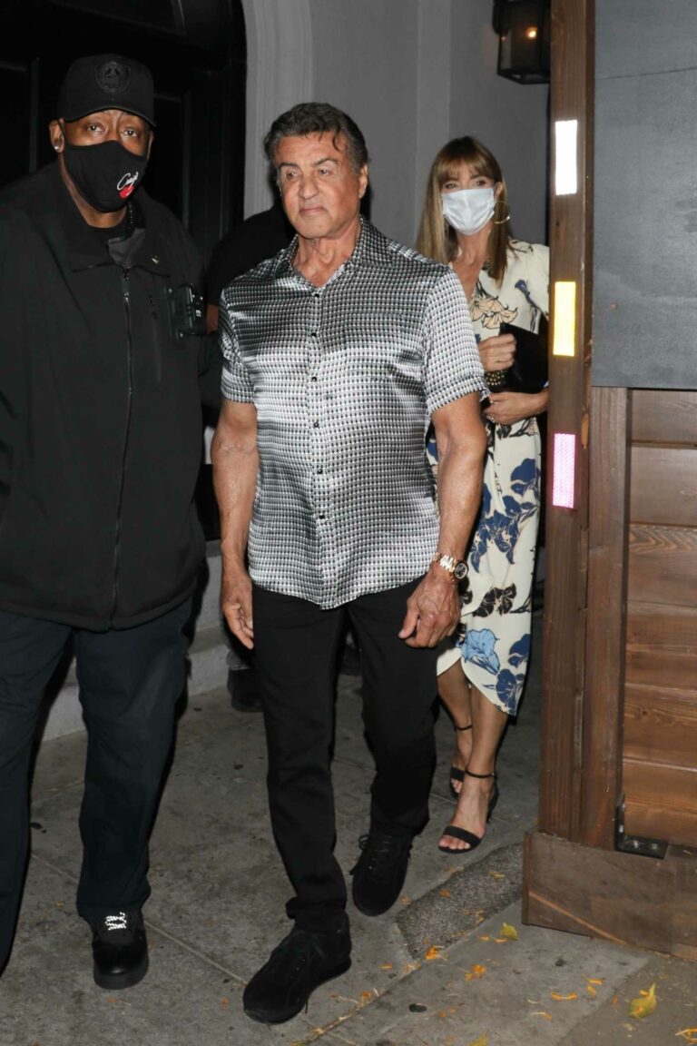 Sylvester Stallone in a Silver Shirt