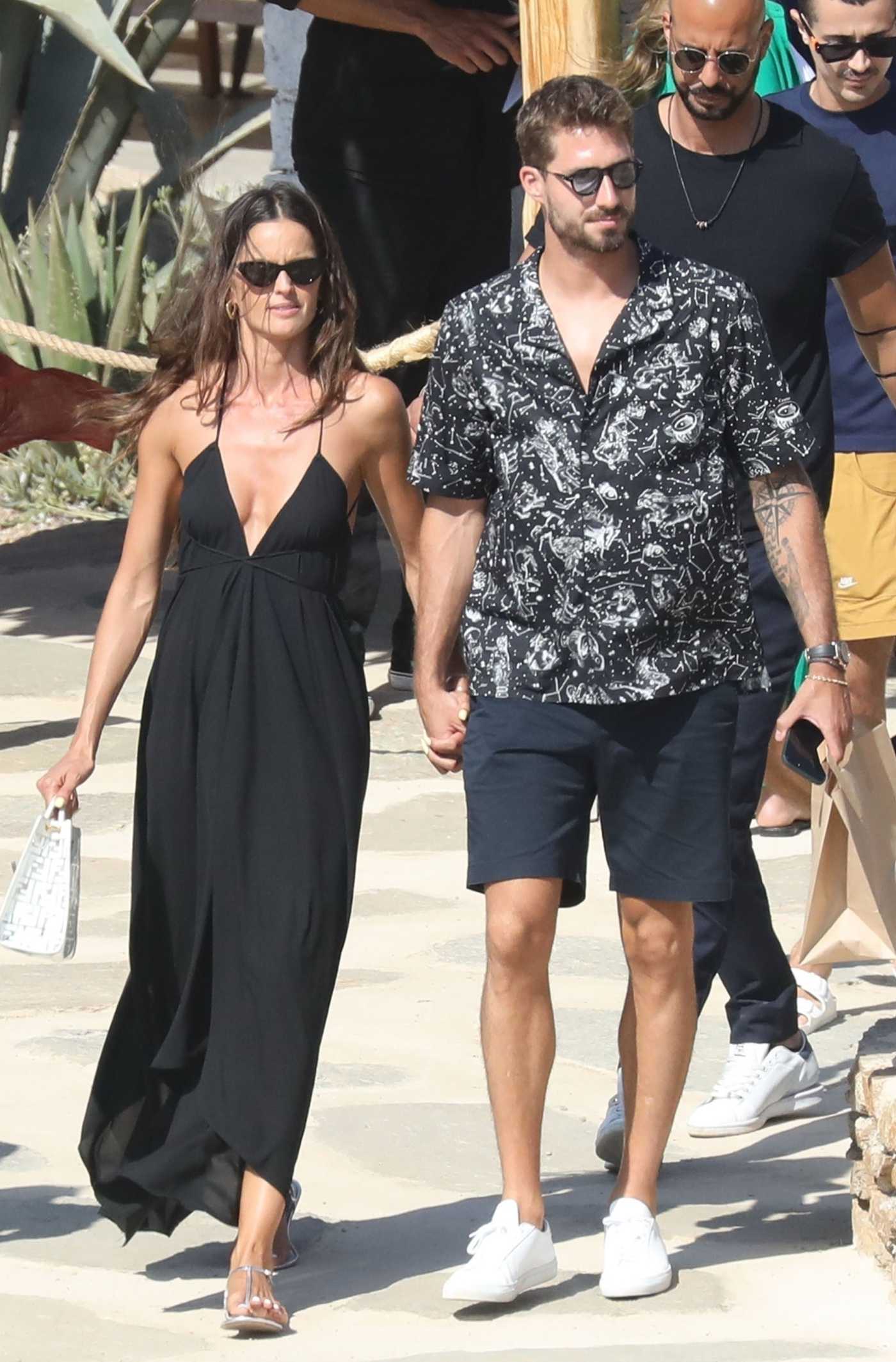 Izabel Goulart in a Black Dress Was Seen Out with Her Fiance Kevin Trapp on the Greek Island of Mykonos 07/16/2021