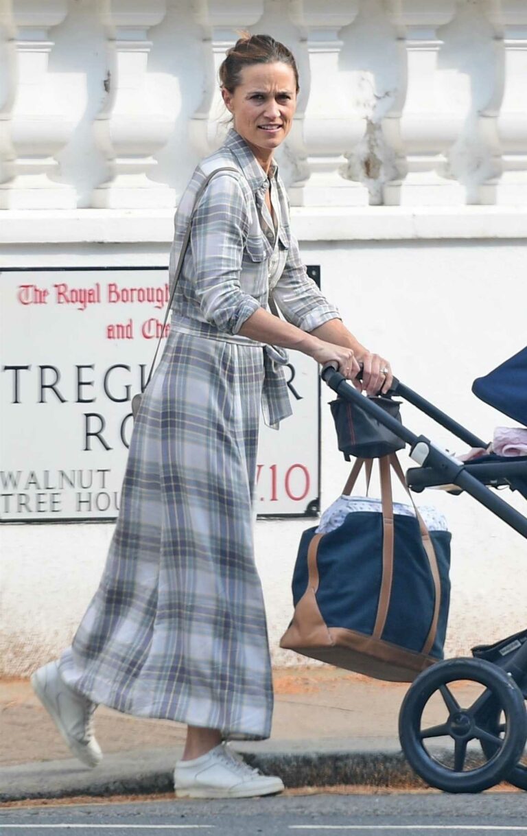 Pippa Middleton in a Plaid Dress