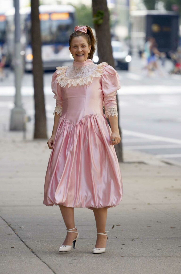 Drew Barrymore in a Pink Dress
