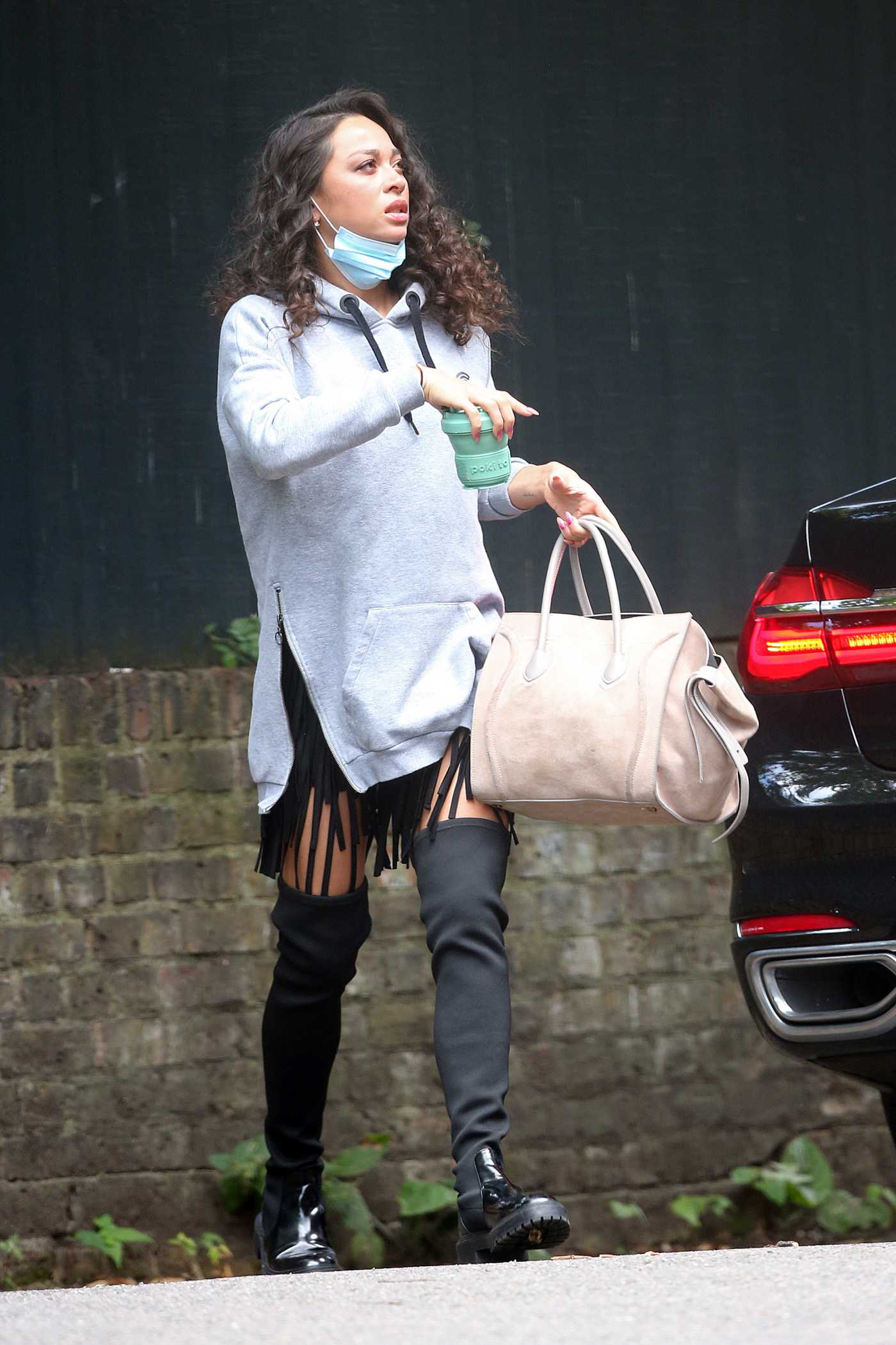 Katya Jones in a Grey Hoodie Was Seen Out in London 08/04/2021