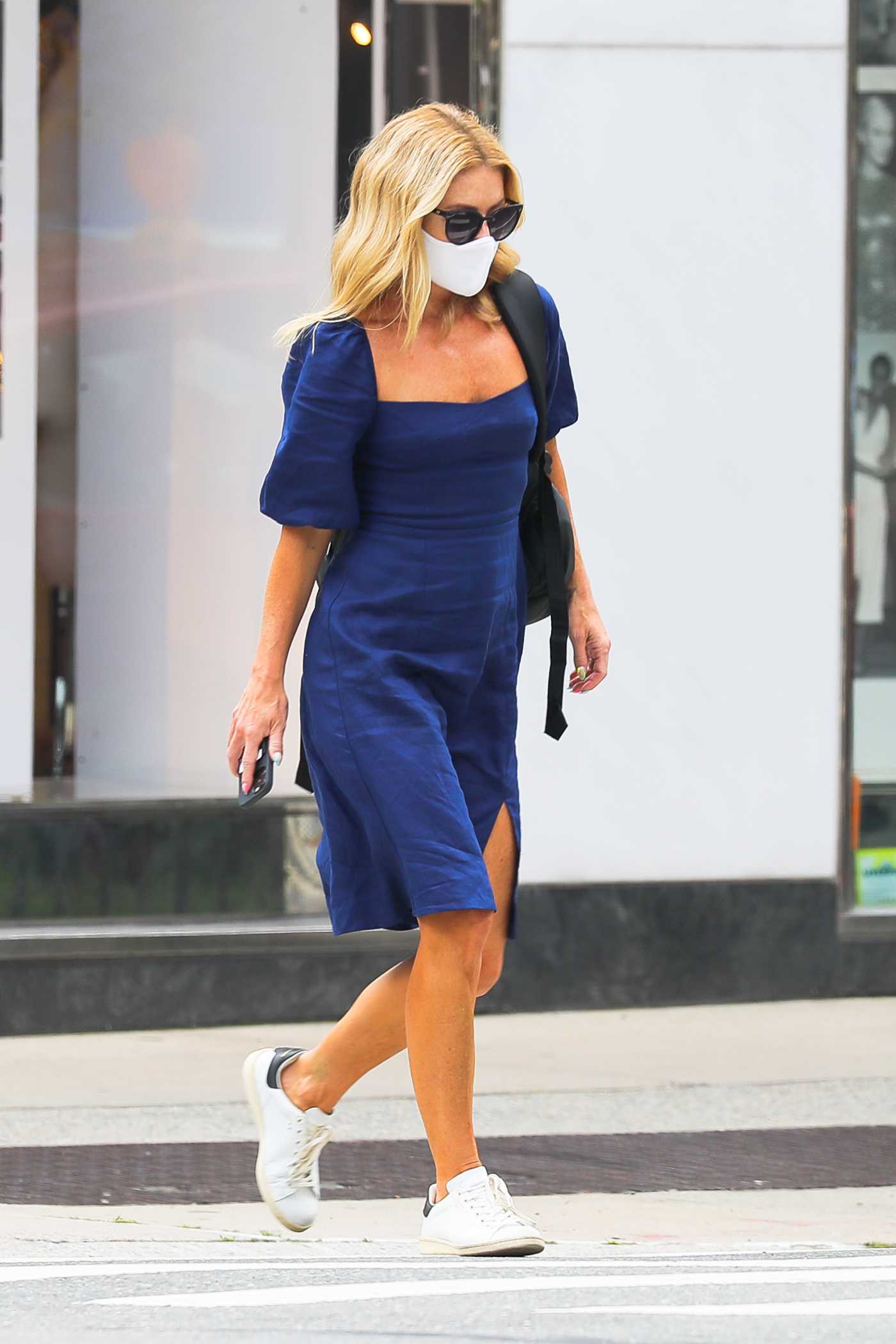 Kelly Ripa in a Blue Dress Was Seen Out in New York 08/05/2021
