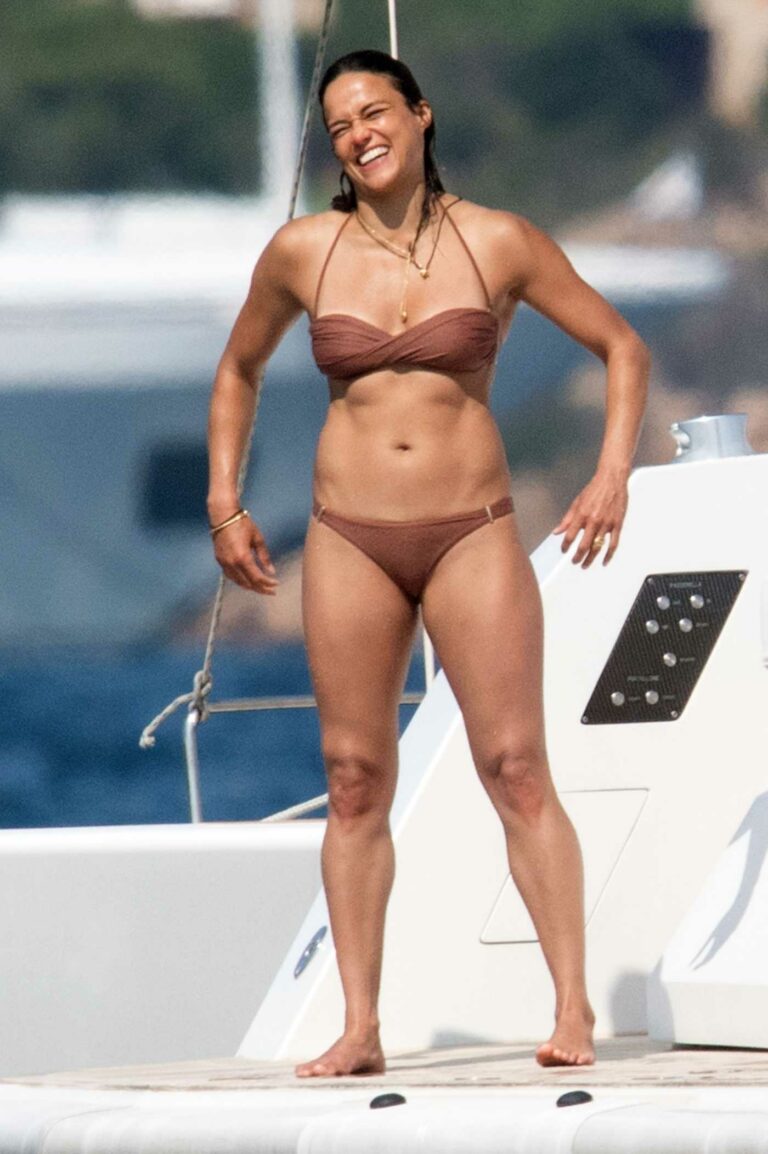 Michelle Rodriguez in a Tan Bikini
