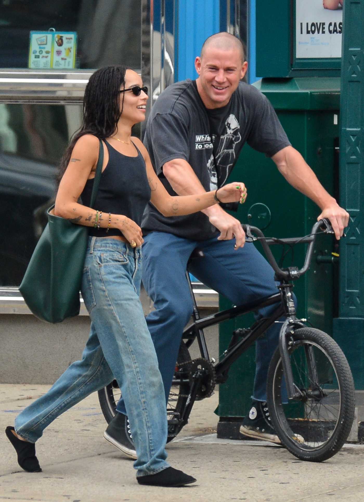 Zoe Kravitz in a Black Top Was Seen Out with Channing Tatum in the East Village in New York 08/18/2021