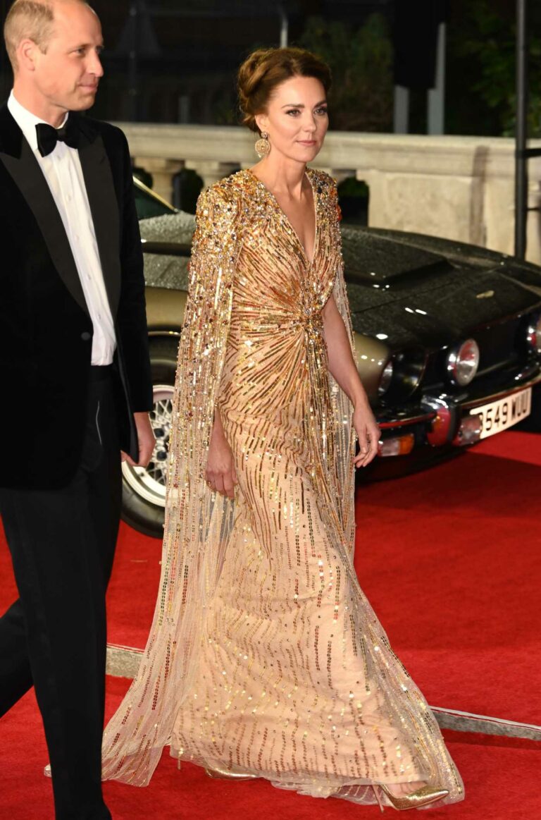 Kate Middleton in a Gold Dress