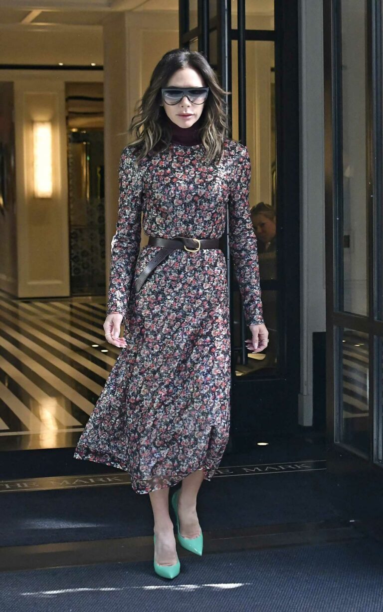 Victoria Beckham in a Floral Dress