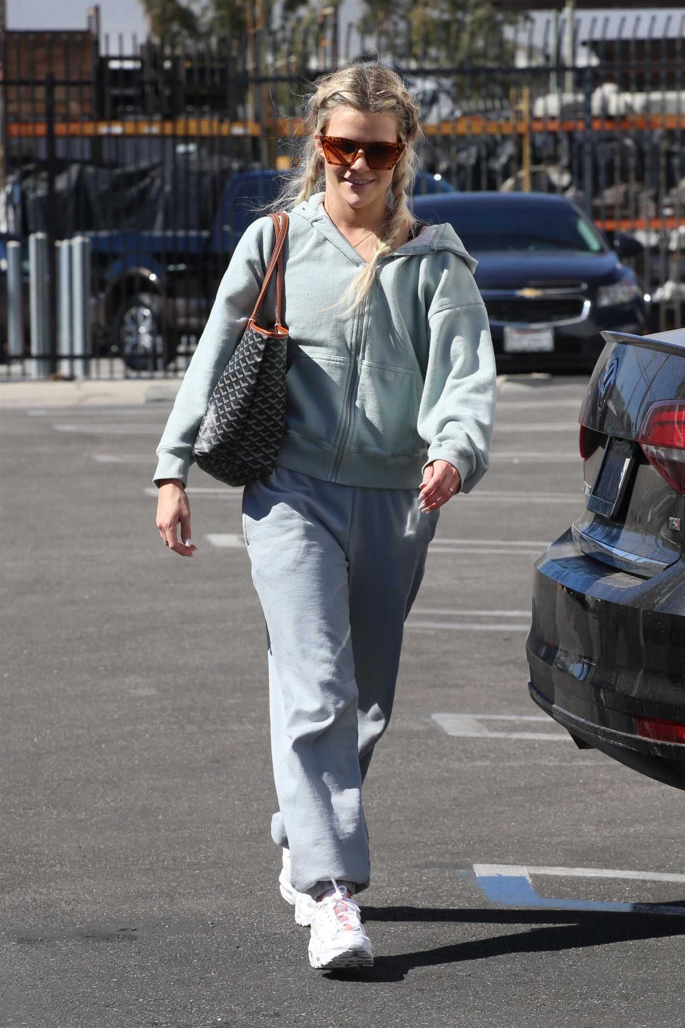 Witney Carson in a Grey Sweatpants Arrives for Practice at the Dancing With The Stars Rehearsal Studio in Los Angeles 10/15/2021