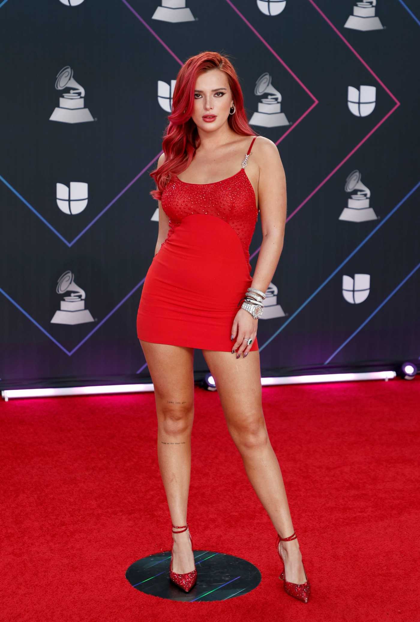 Bella Thorne Attends the 22nd Annual Latin Grammy Awards at MGM Grand Garden Arena in Las Vegas 11/18/2021