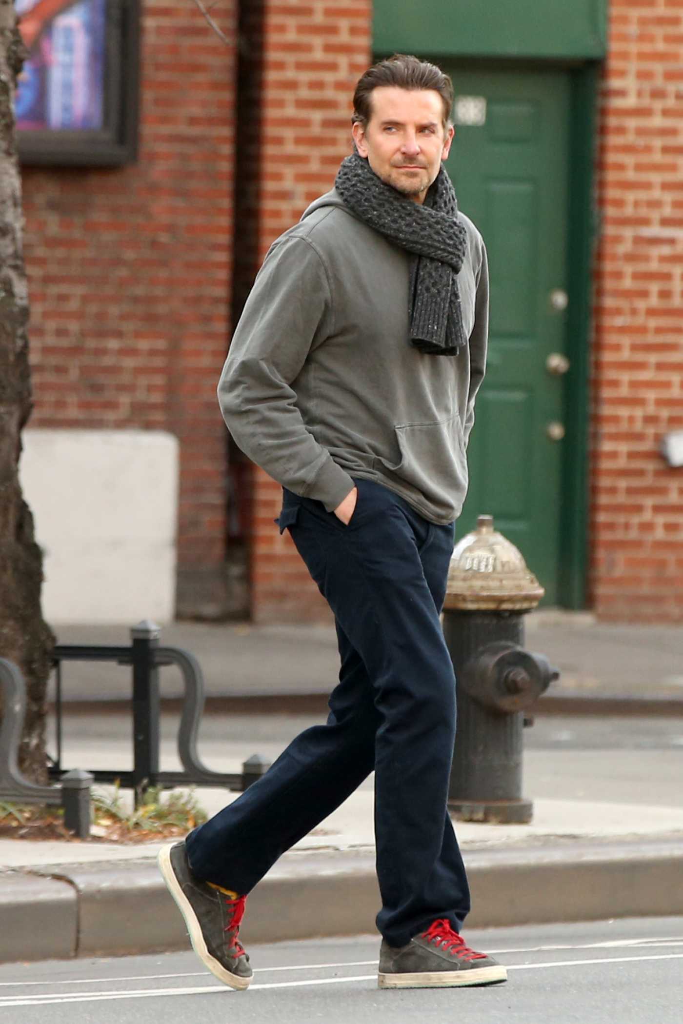 Bradley Cooper in an Olive Hoodie Was Seen Out in New York 11/17/2021