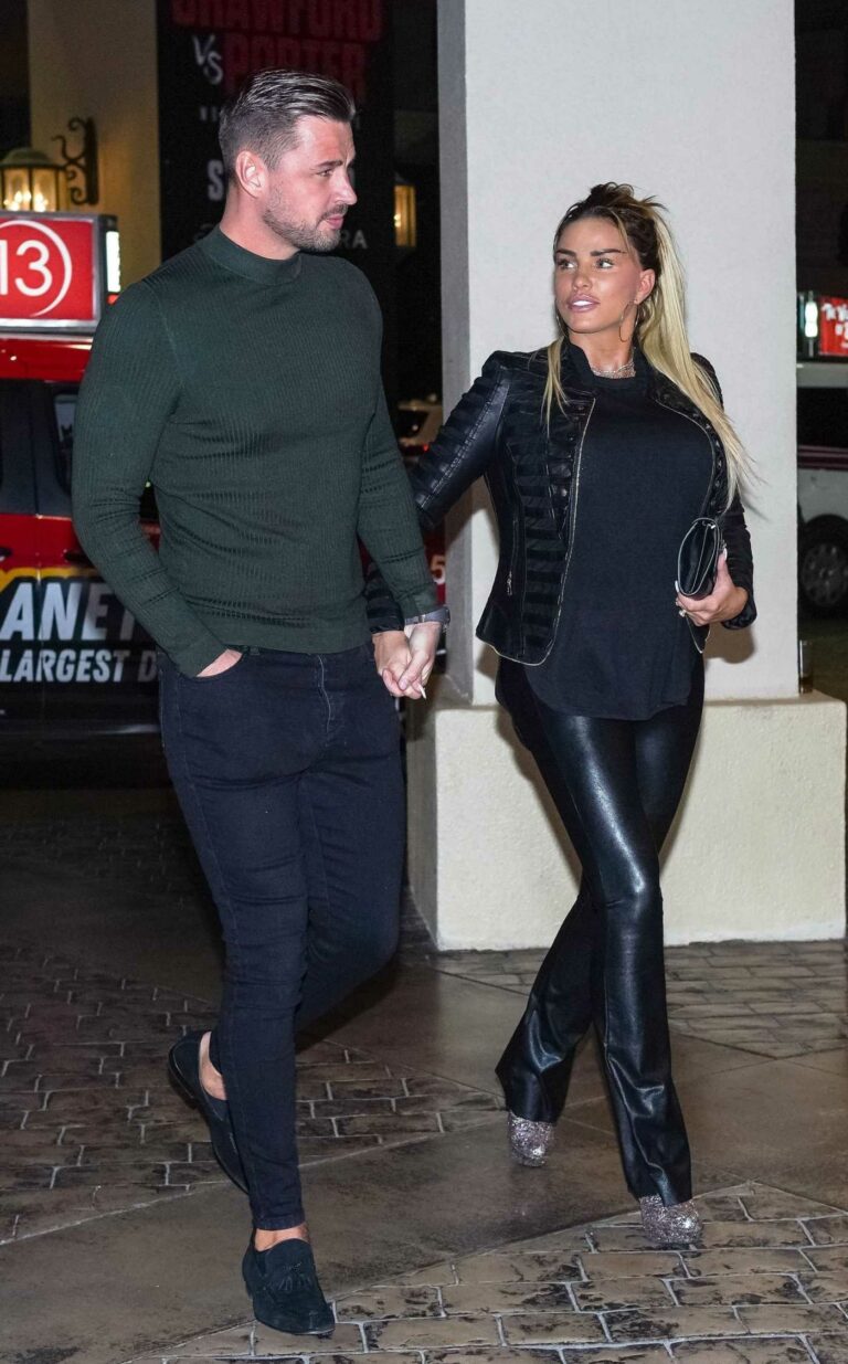 Katie Price in a Black Leather Pants