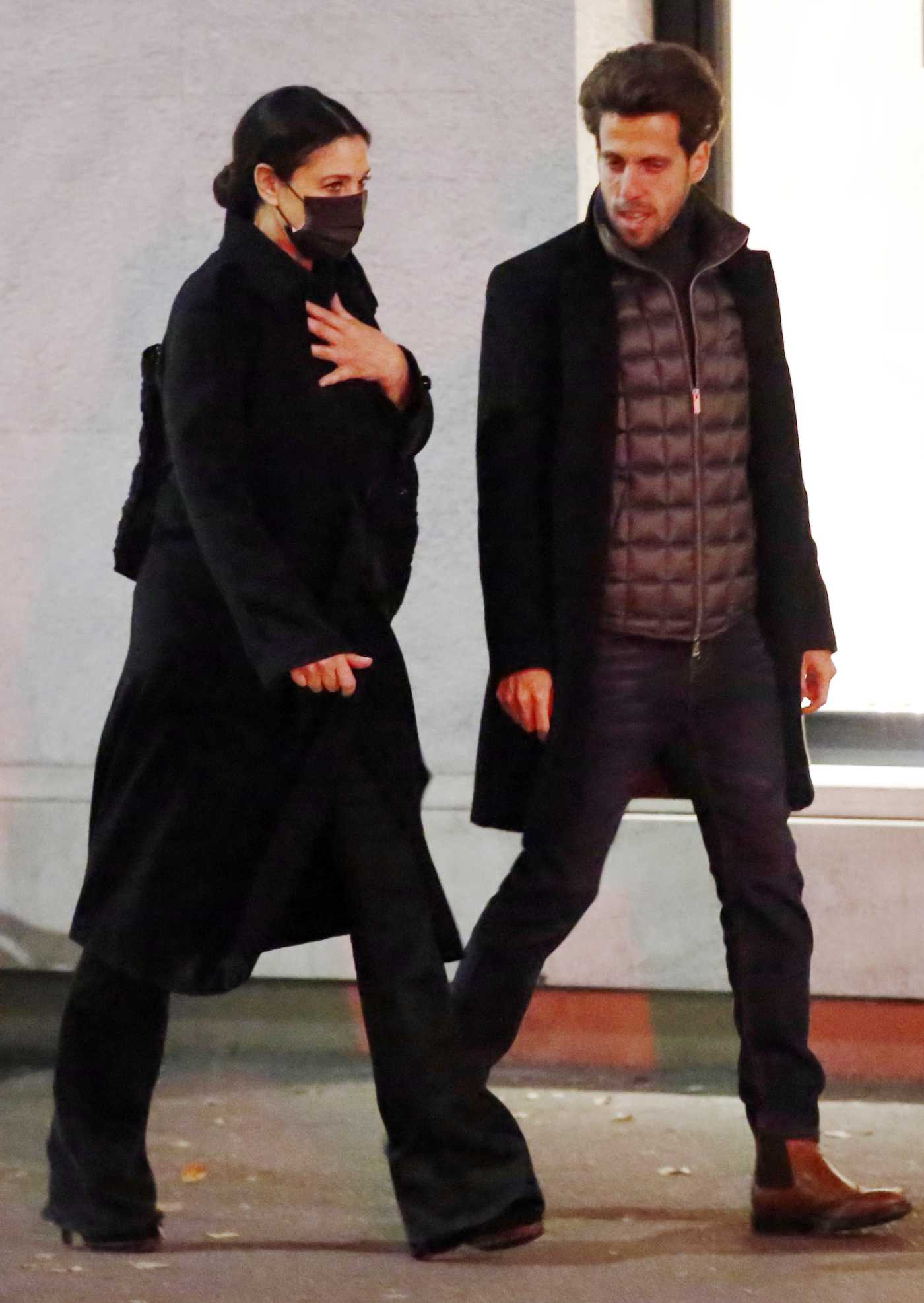 Monica Bellucci in a Black Coat Was Seen Out in Milan 11/21/2021