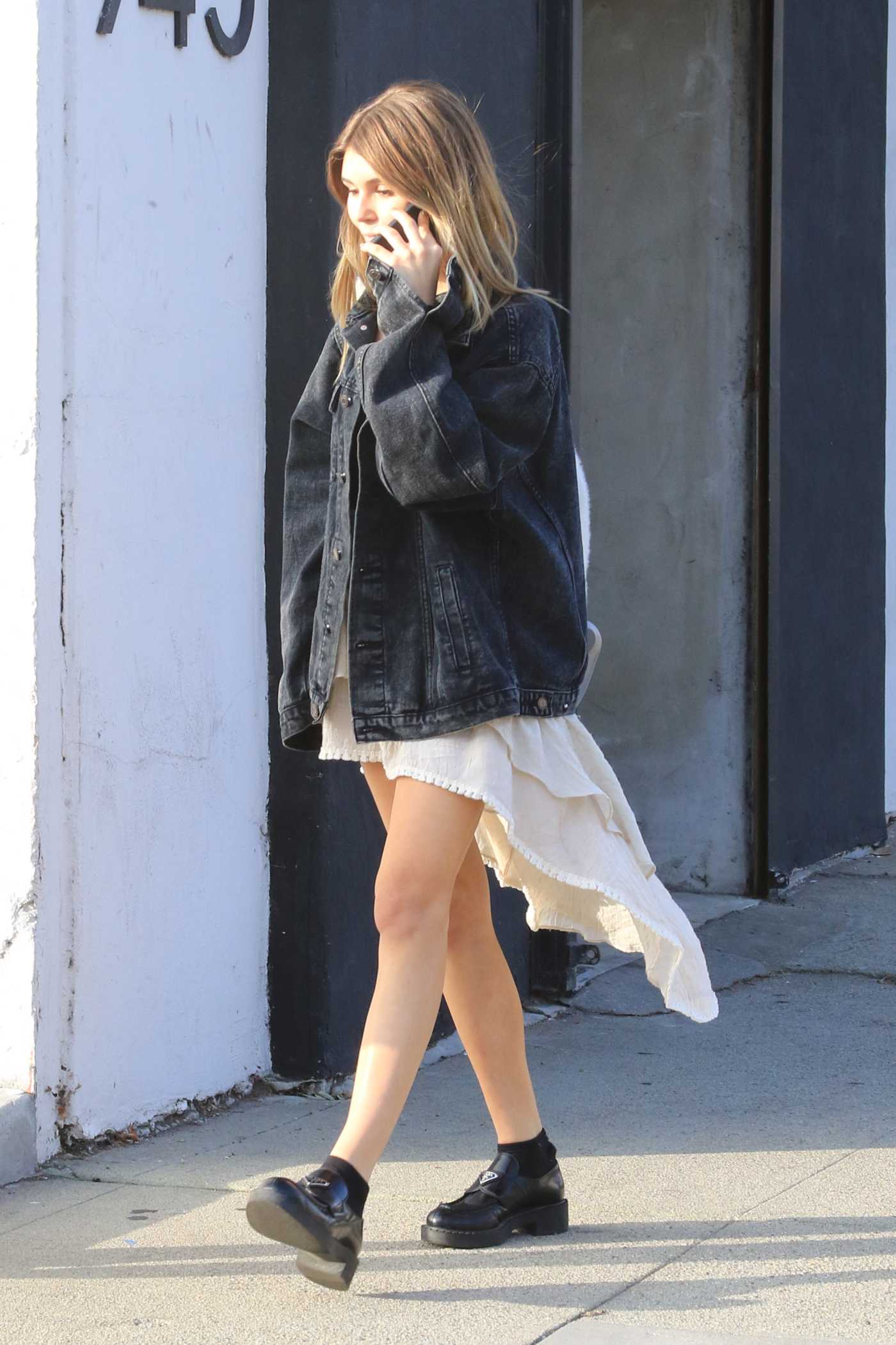 Olivia Jade in a Black Denim Jacket Leaves the Dancing With The Stars Rehearsal Studio in Los Angeles 11/07/2021