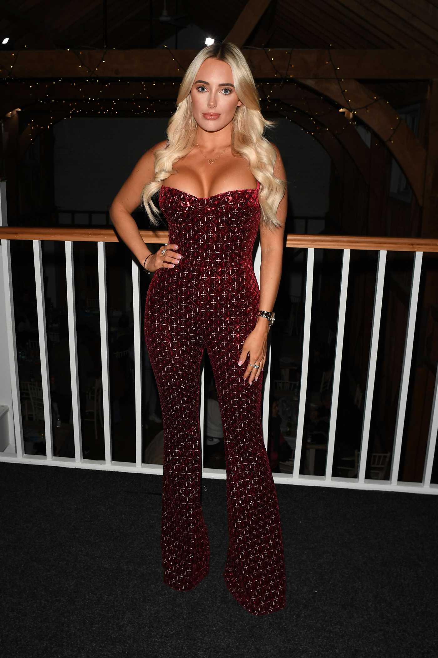 Amber Turner Attends The Only Way is Essex TV Show Christmas Special Filming in Essex 12/12/2021