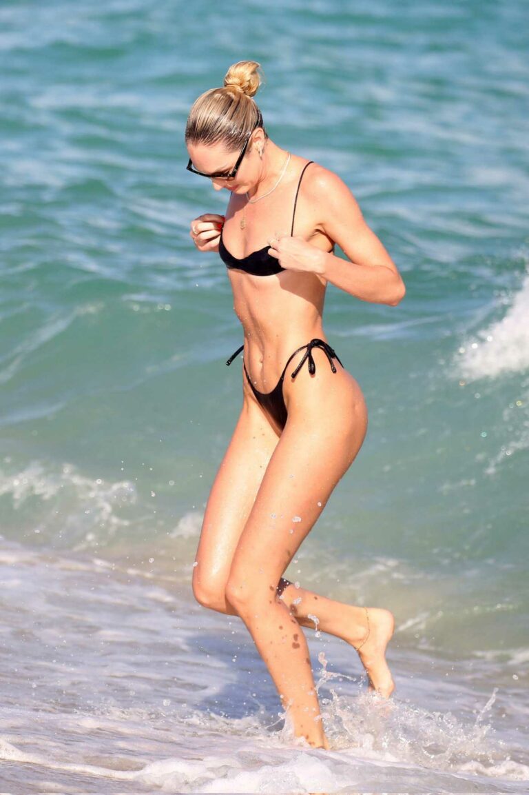 Candice Swanepoel in a Black Bikini