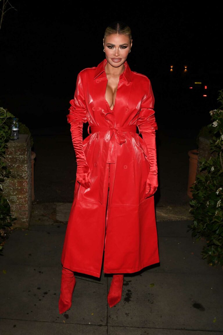 Chloe Sims in a Red Coat