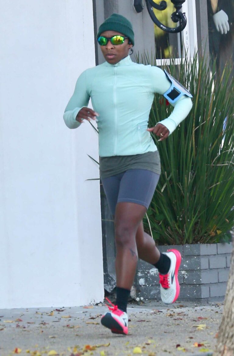 Cynthia Erivo in a Green Beanie Hat