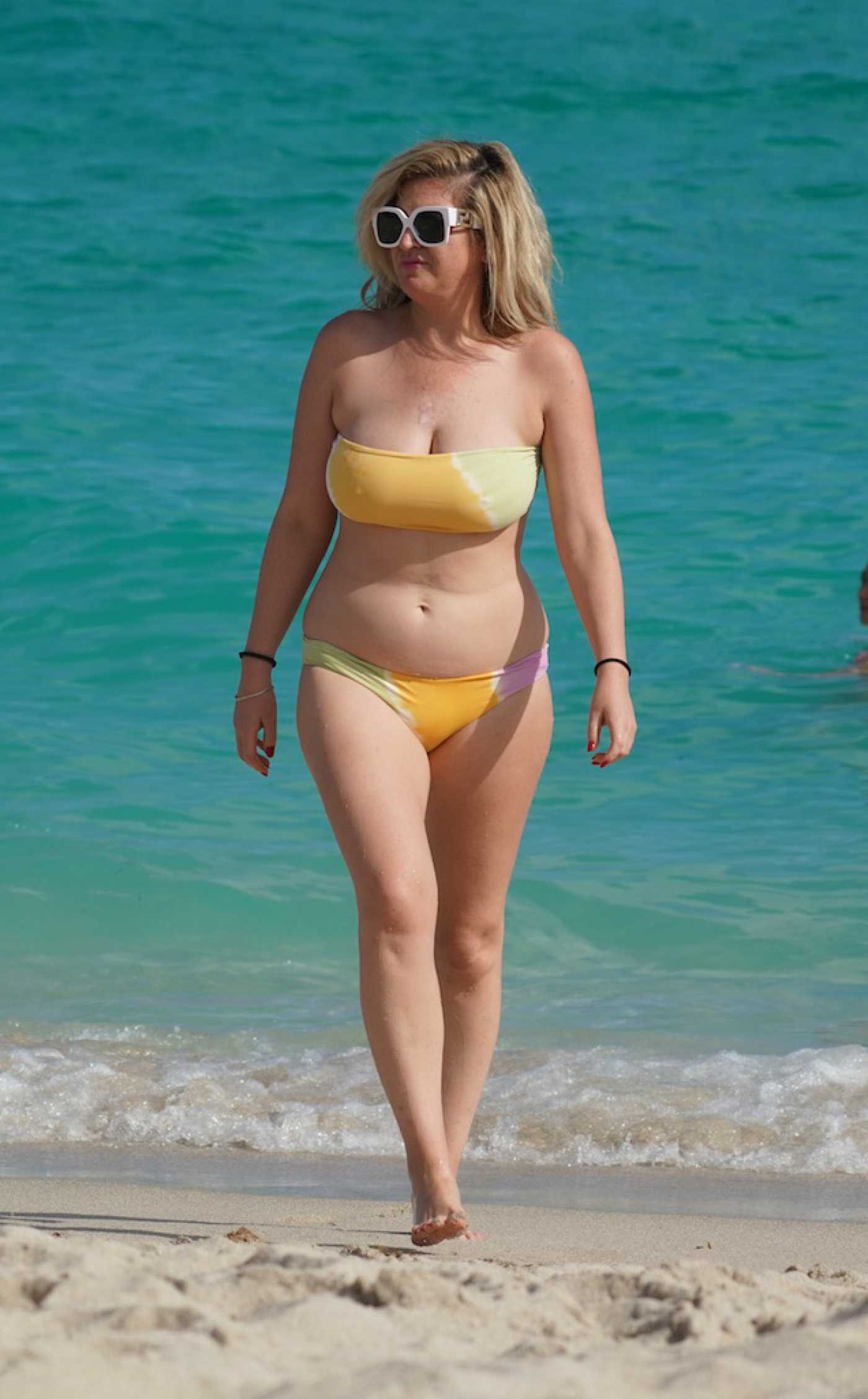 Josie Goldberg in a Yellow Bikini on the Beach in Miami 12/26/2021