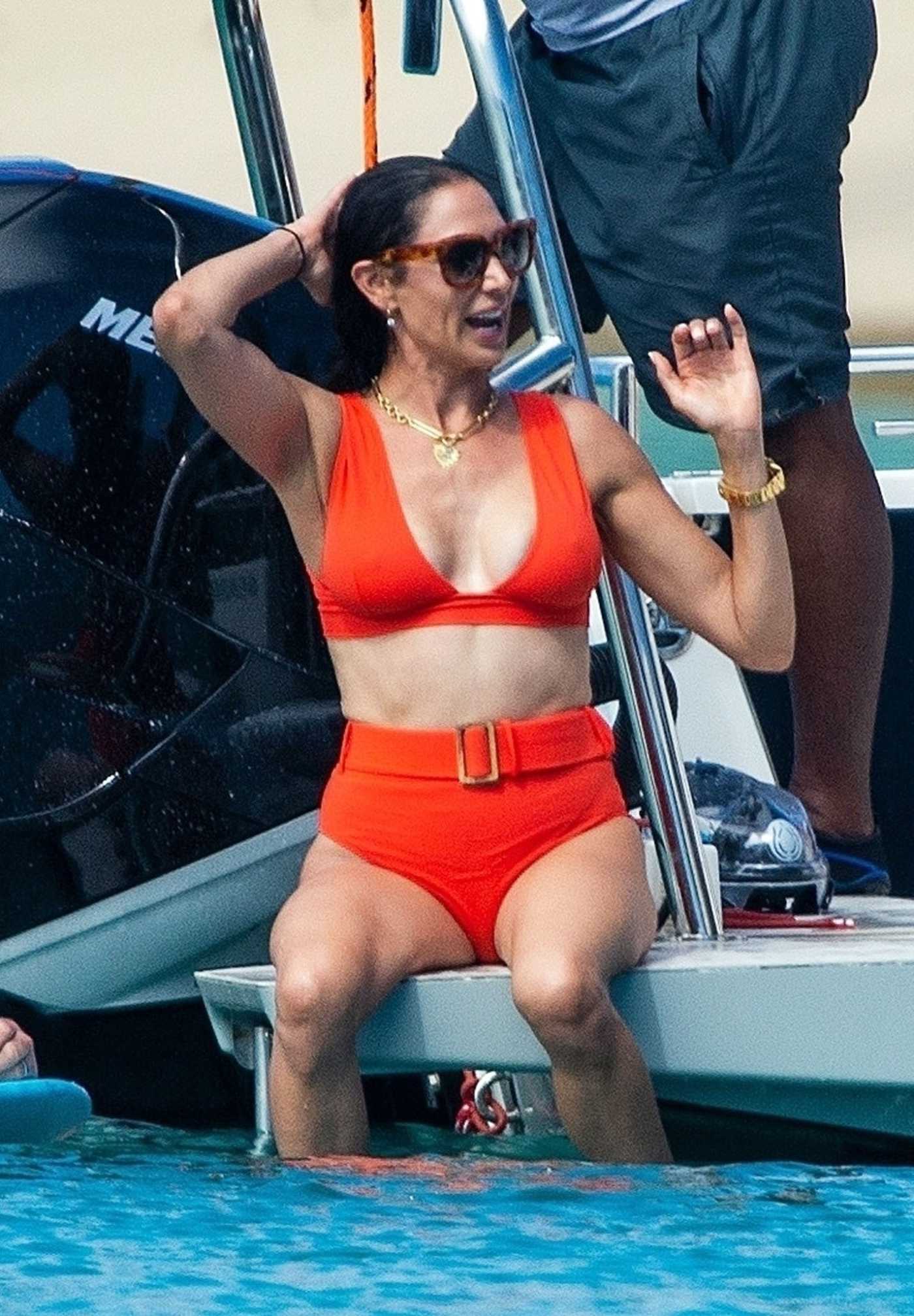 Lauren Silverman in a Red Bikini on a Luxury Yacht in Barbados 12/03/2021