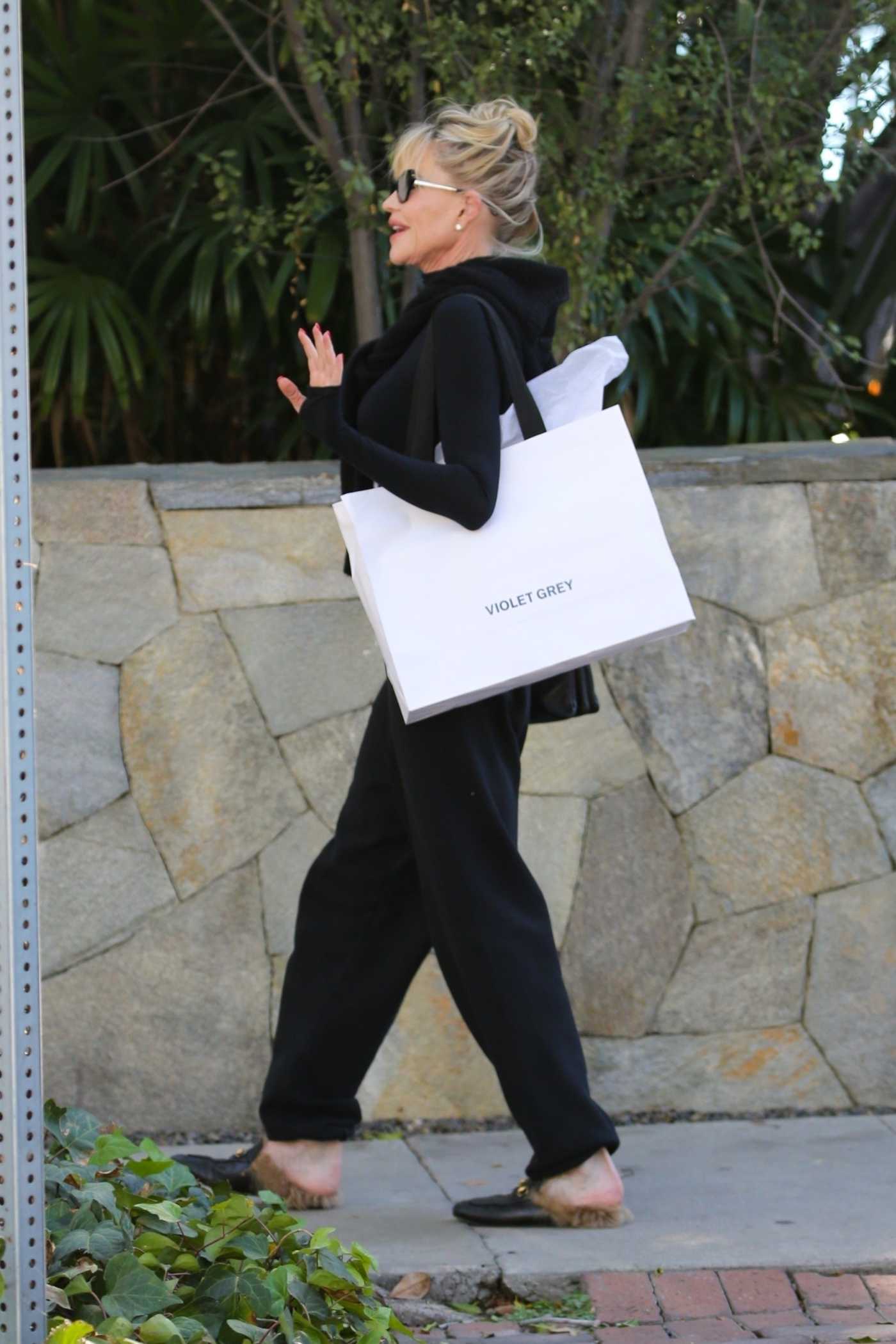 Melanie Griffith in a Black Outfit Was Seen Out in Aspen 12/28/2021