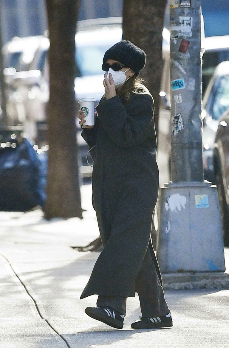 Ashley Olsen in a Black Coat