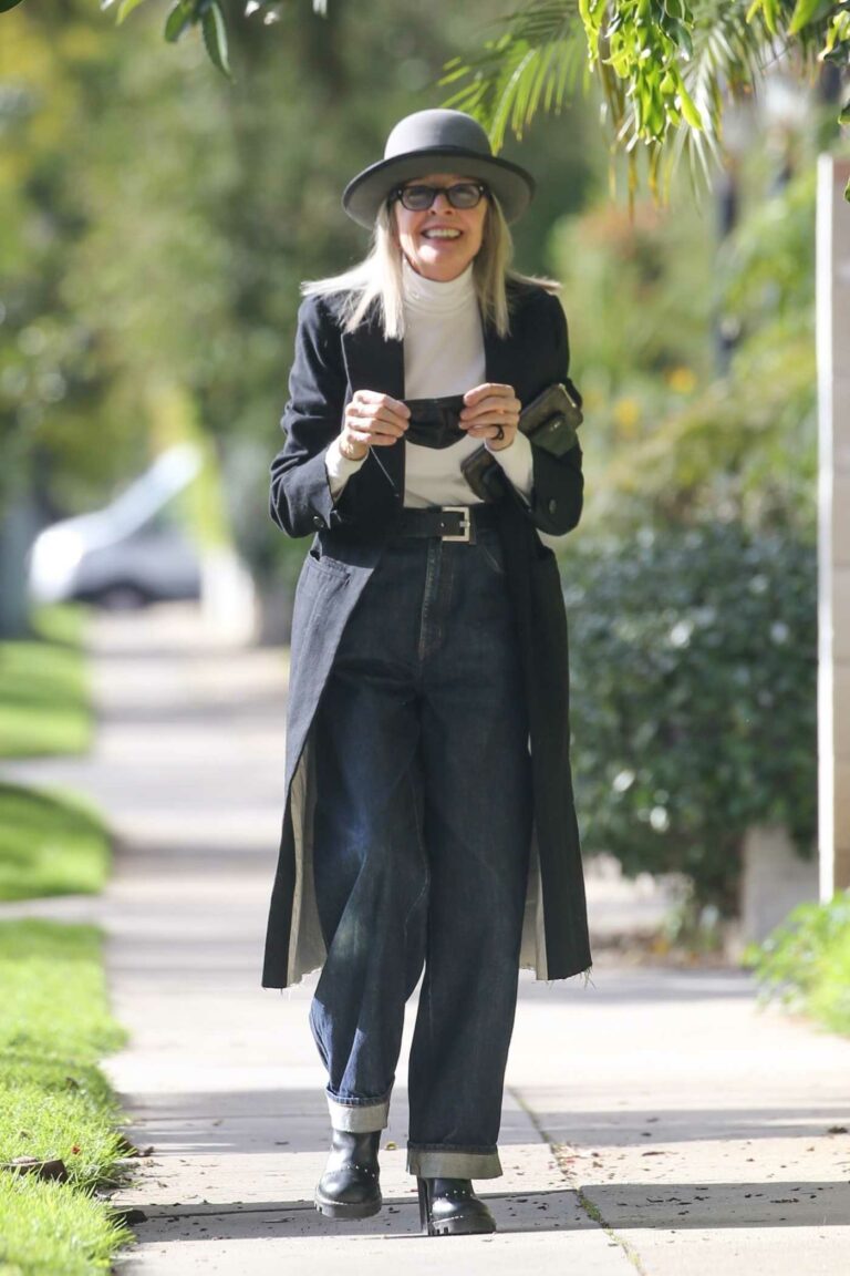 Diane Keaton in a Black Trench Coat