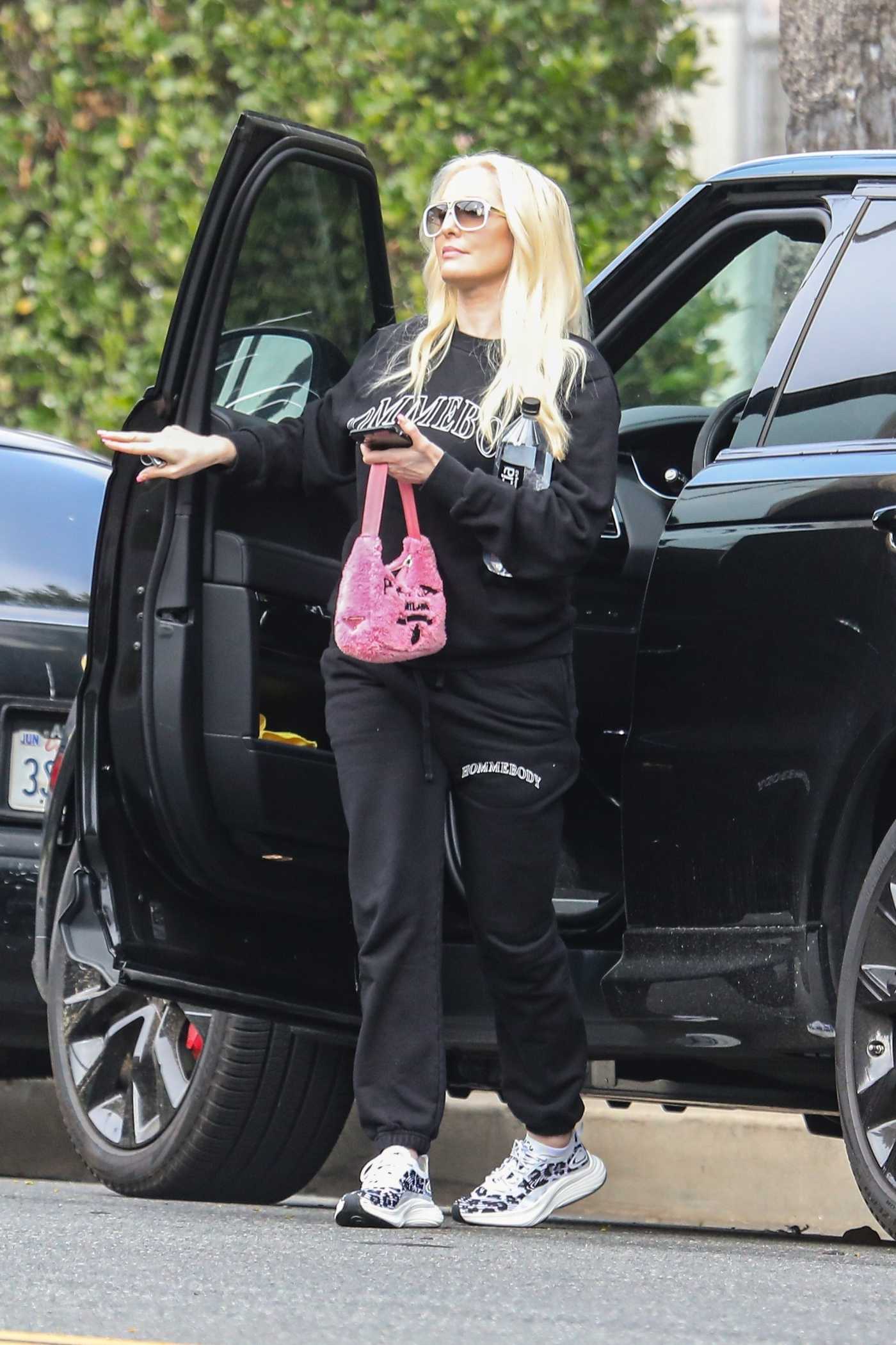 Erika Jayne in a Black Sweatsuit Was Seen Out in Beverly Hills 01/13/2022