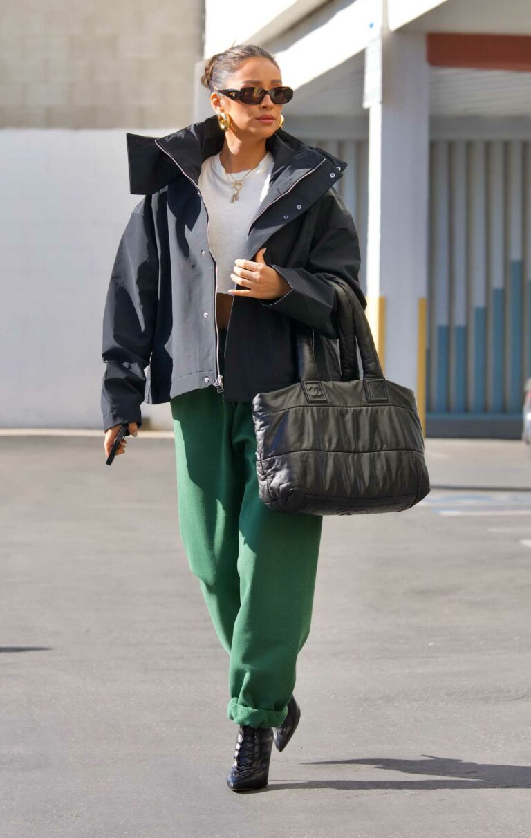 Shay Mitchell in a Green Sweatpants