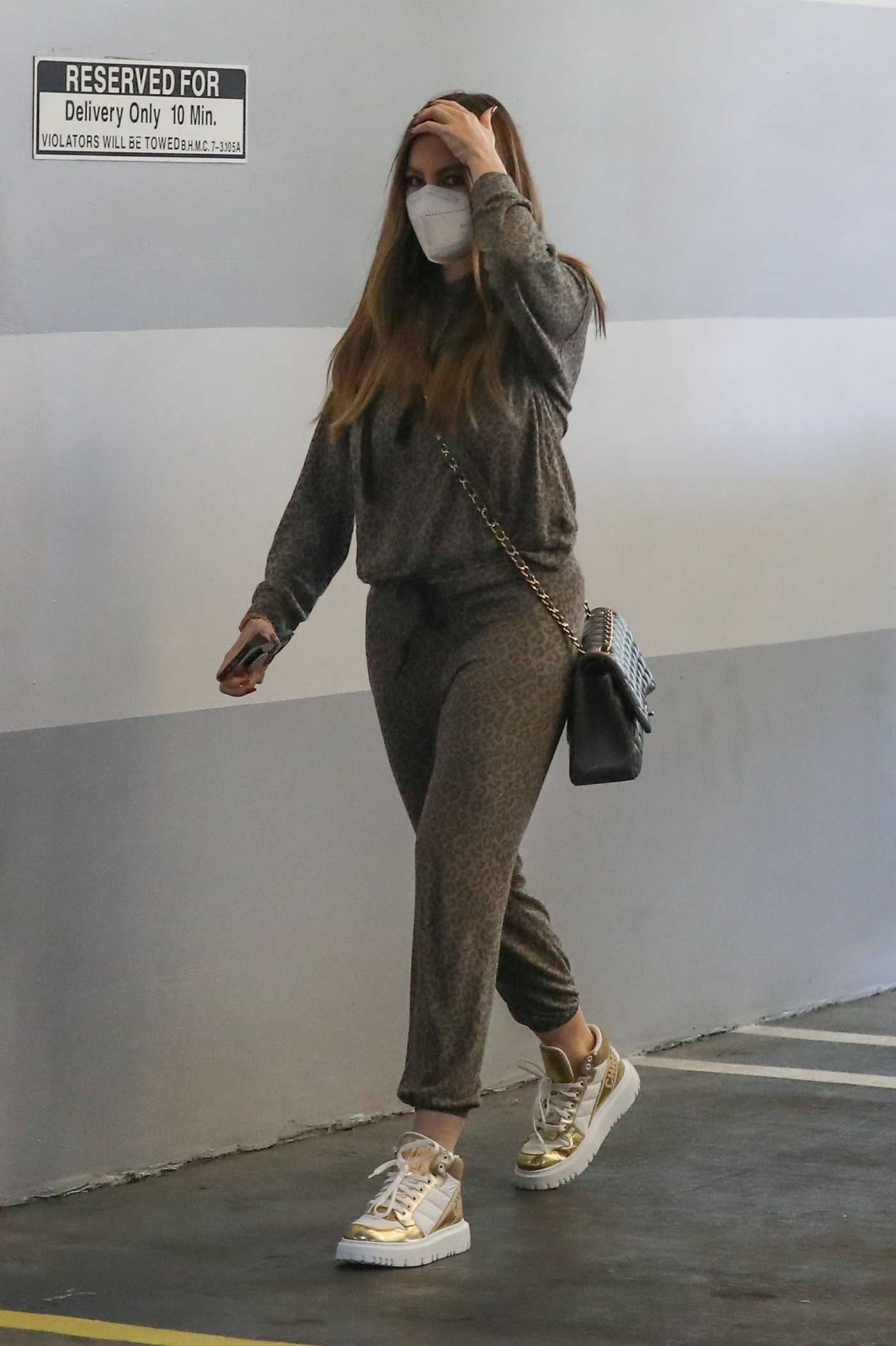 Sofia Vergara in an Animal Print Sweatsuit Was Seen Out in Beverly Hills 01/03/2022