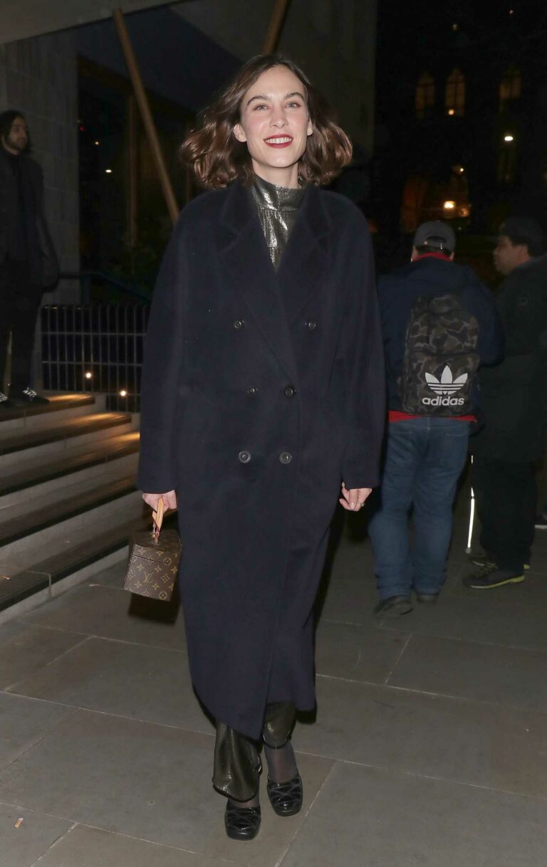 Alexa Chung in a Black Coat