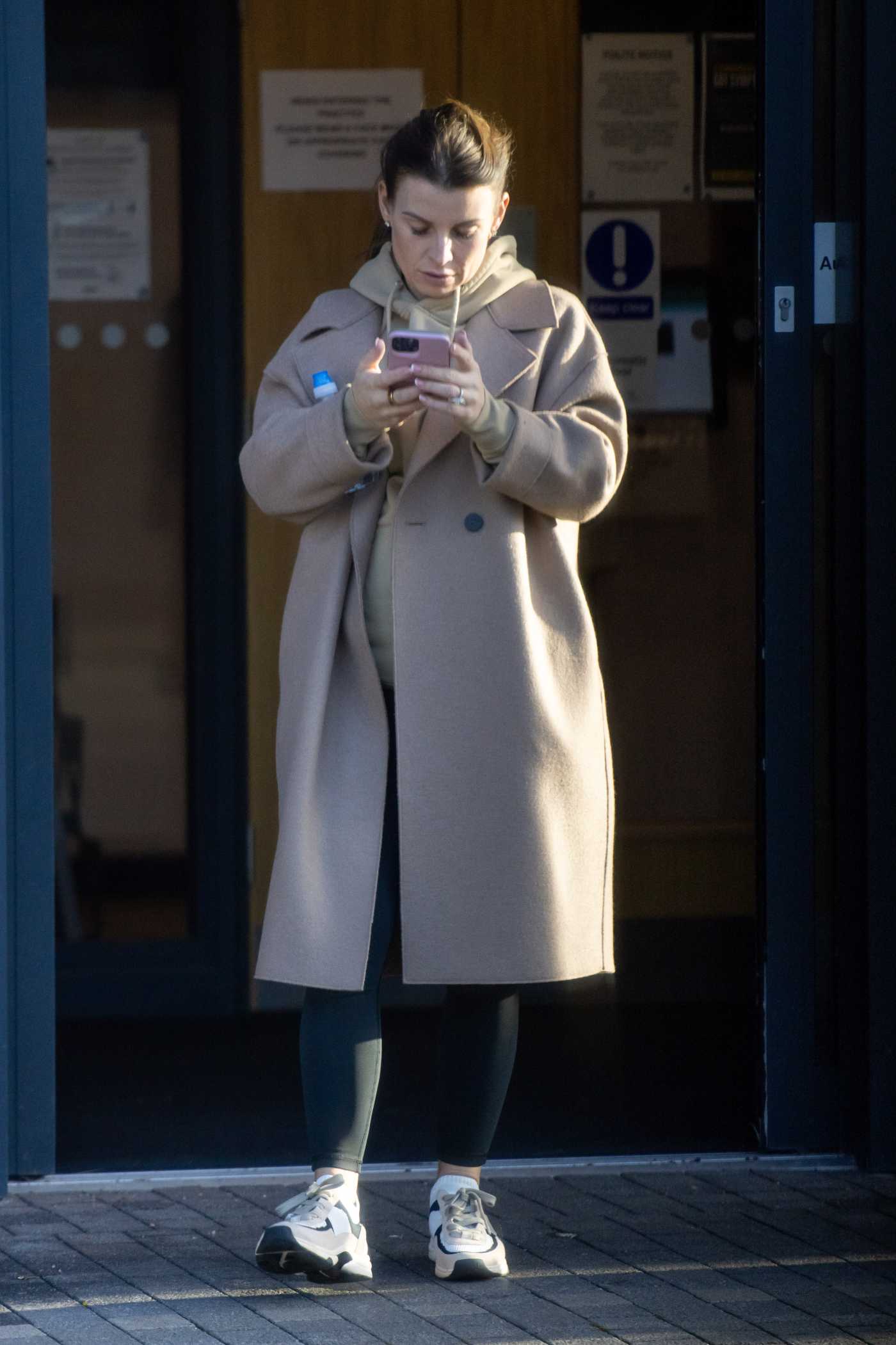 Coleen Rooney in a Beige Coat Leaves a Gym in Manchester 01/31/2022