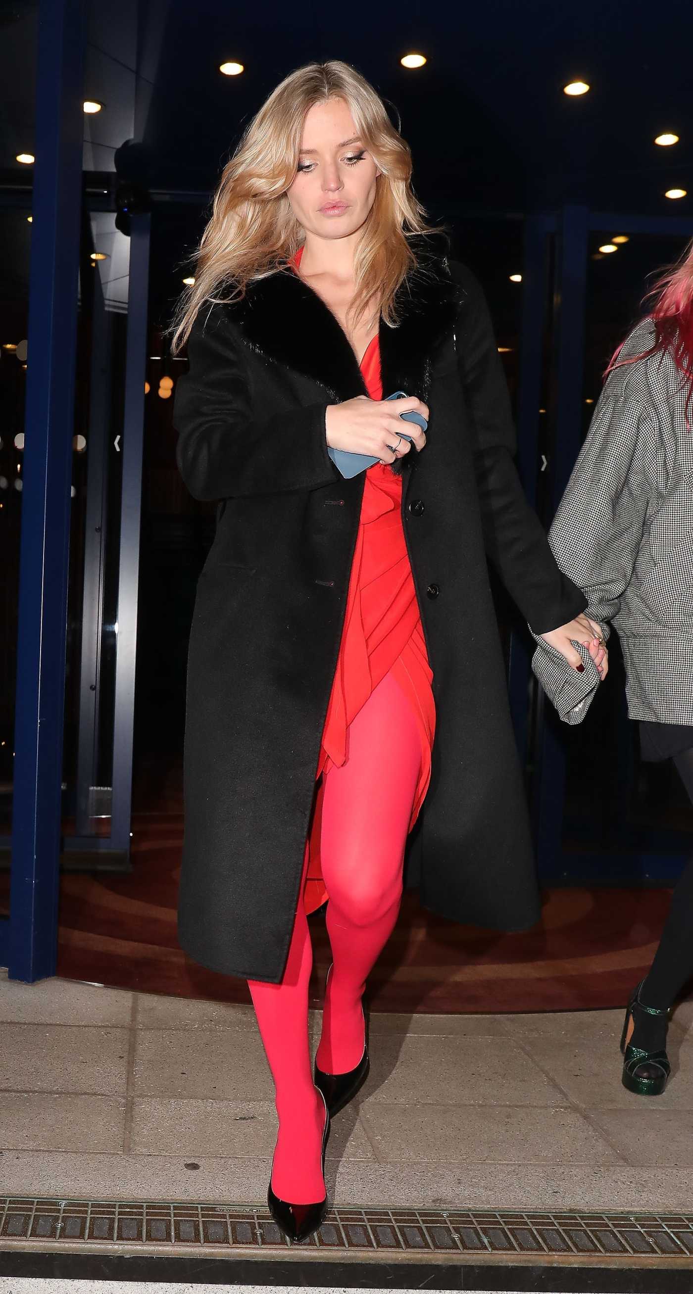 Georgia May Jagger in a Red Dress Leaves the Perfect Magazine LFW Party in London 02/21/2022