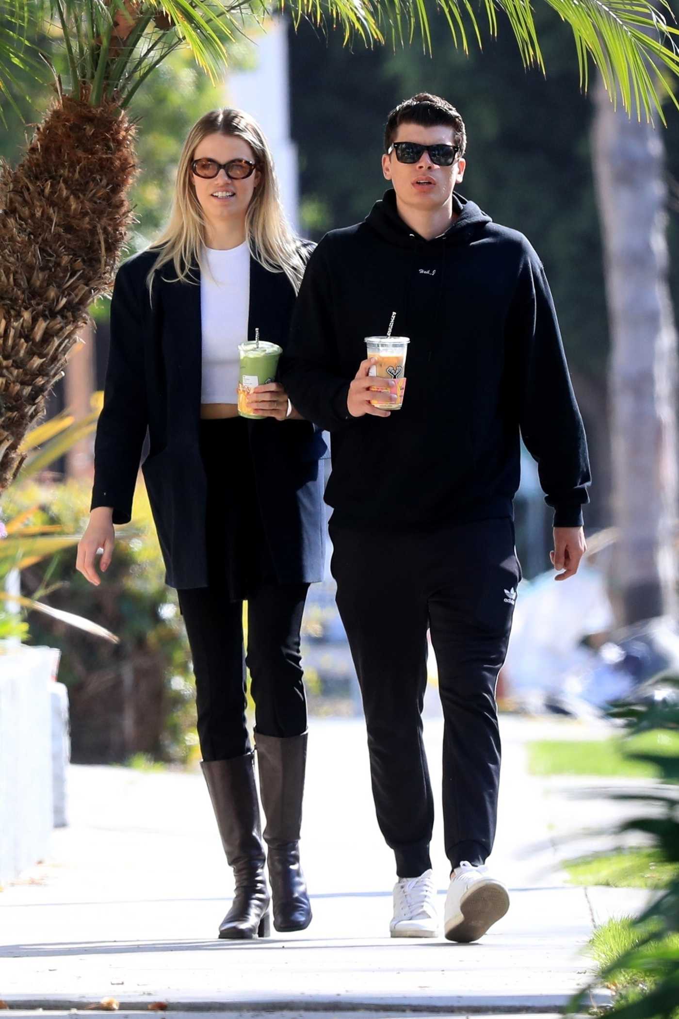 Hailey Clauson in a Blue Blazer Was Seen Out with Julian Herrera in West Hollywood 02/22/2022
