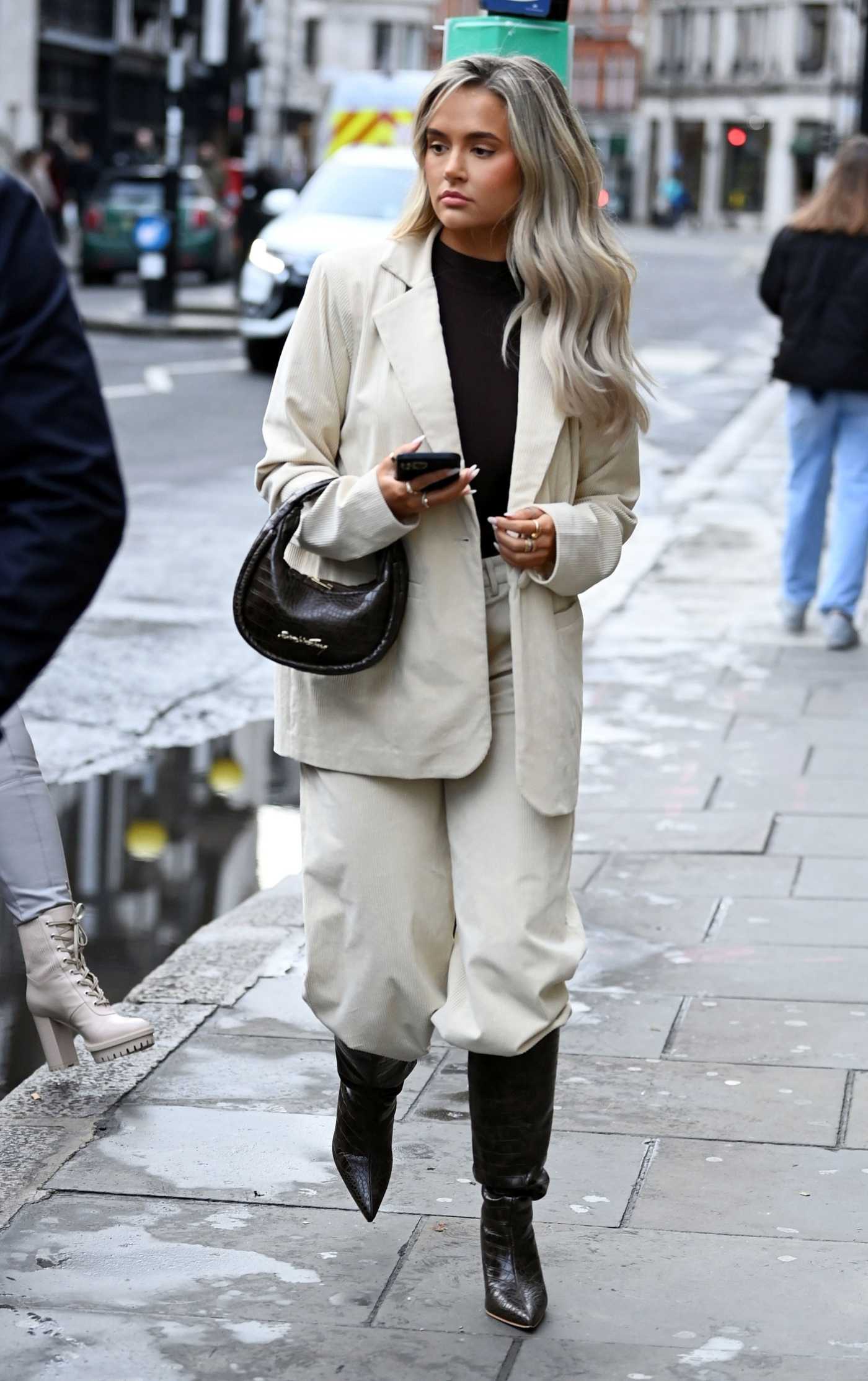 Molly-Mae Hague in a Beige Pantsuit Was Seen Out in London 02/14/2022