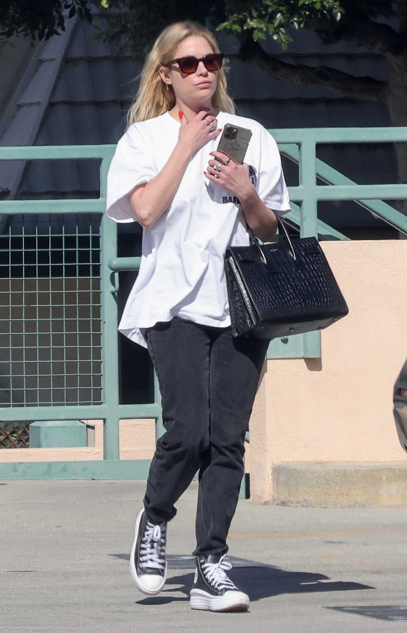 Ashley Benson in a White Tee Was Seen Out in Beverly Hills 04/15/2022