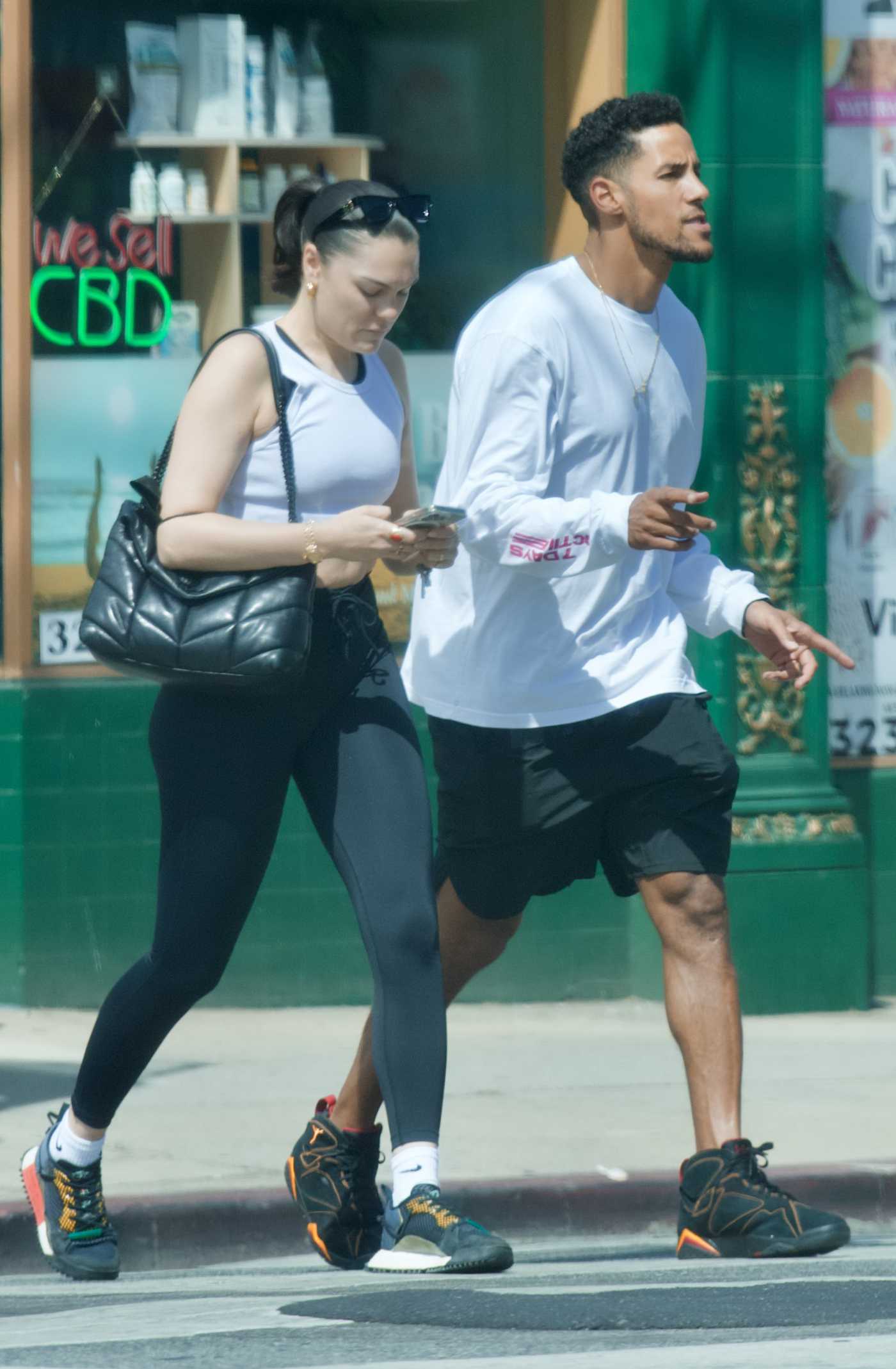 Jessie J in a White Top Was Seen Out with Her New Beau Chanan Colman in Silverlake 04/18/2022