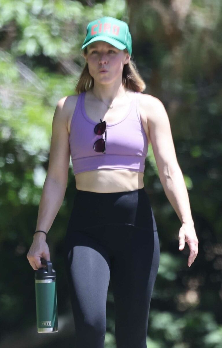 Kristen Bell in a Purple Sports Bra
