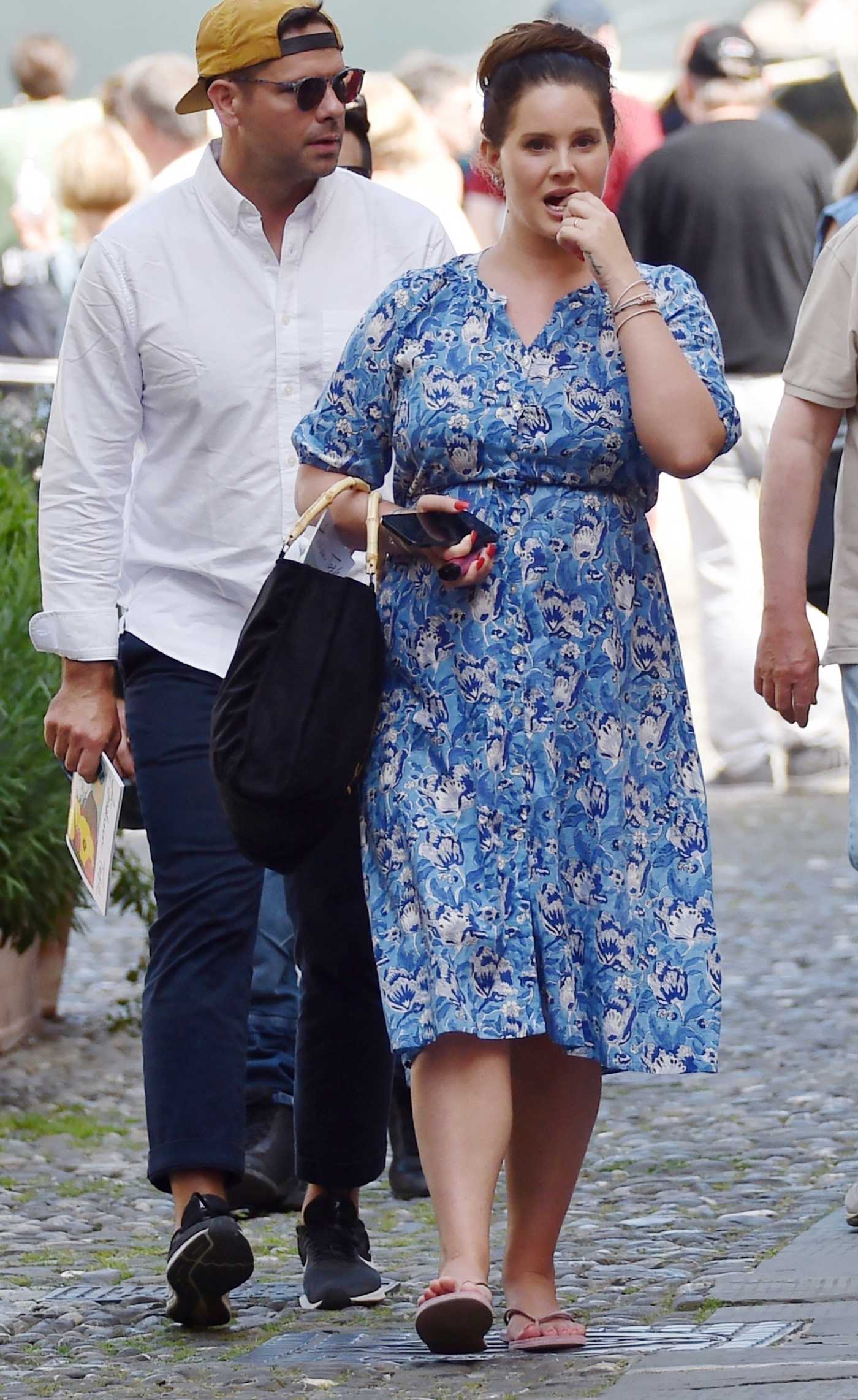 Lana Del Rey in a Blue Floral Dress Was Seen Out in Portofino 05/14/2022