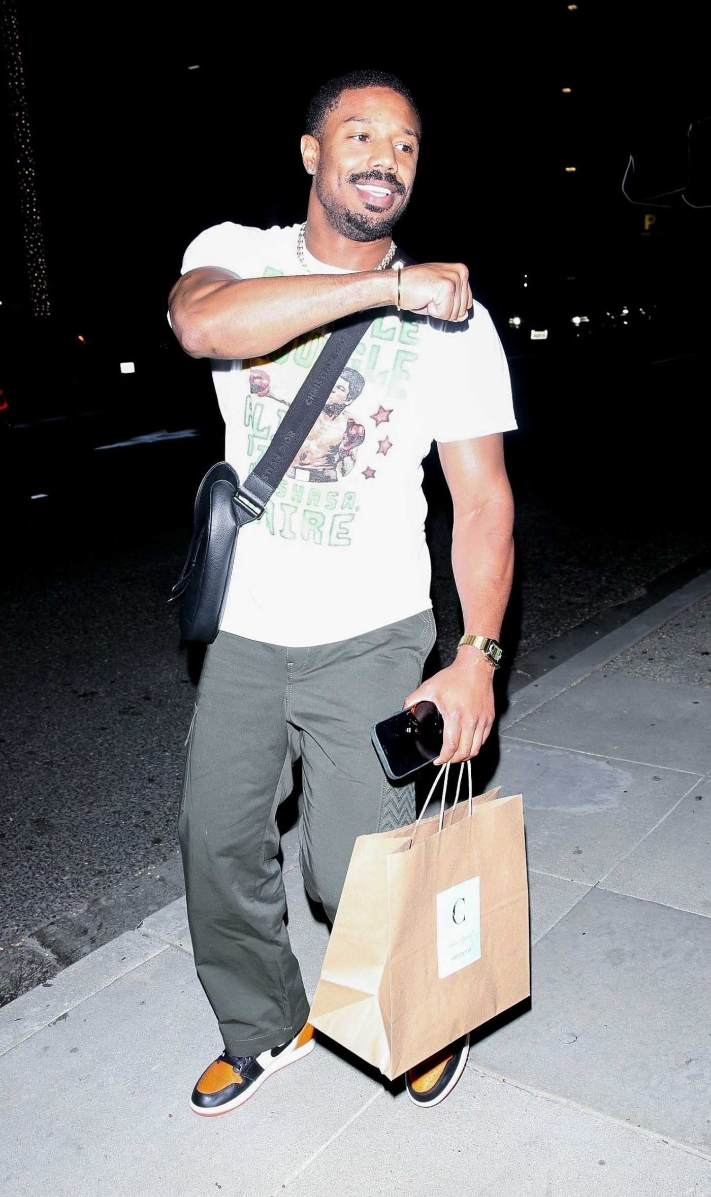Michael B Jordan in a White Tee Was Seen Out in Los Angeles 05/14/2022