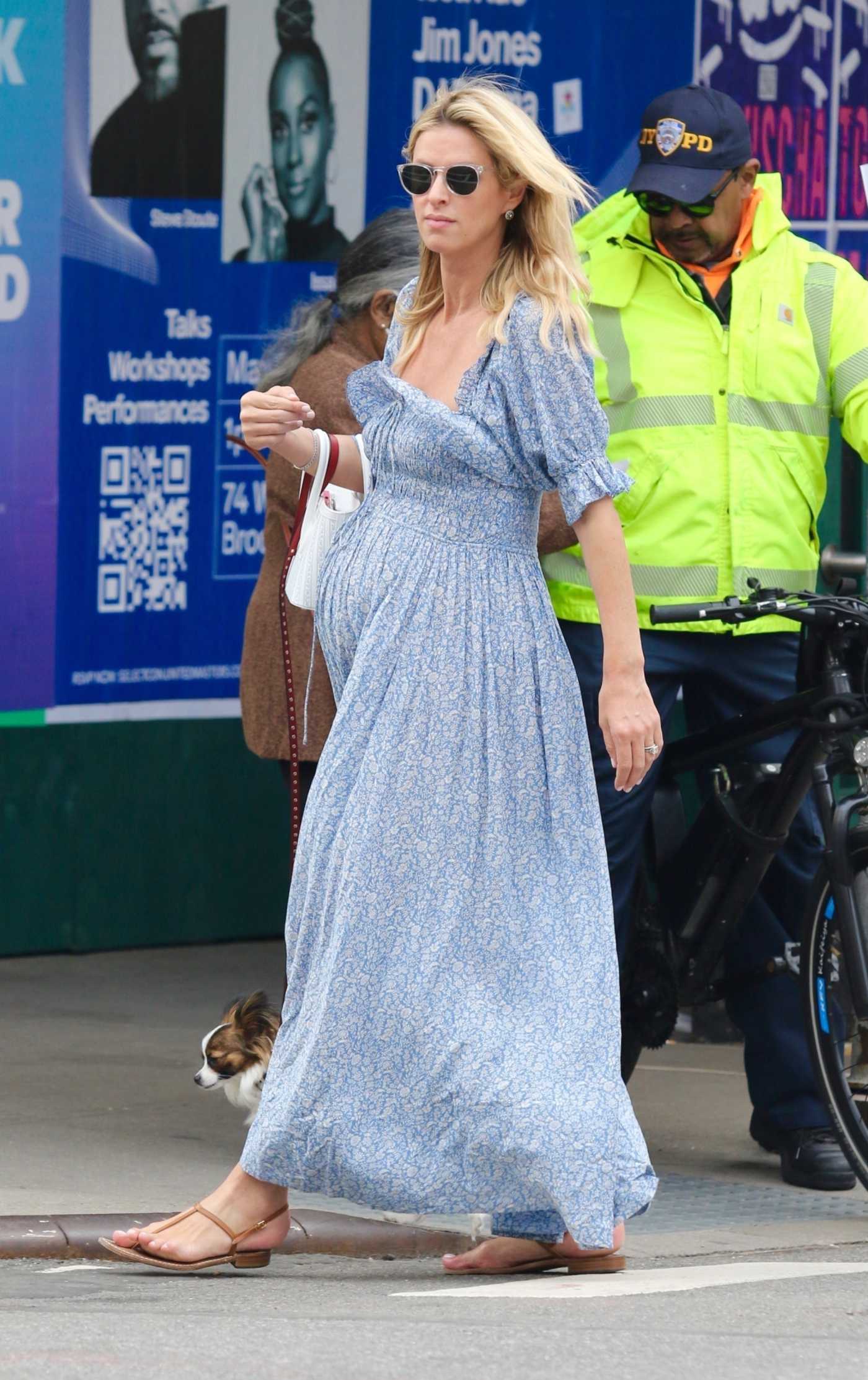 Nicky Hilton in a Blue Floral Dress Was Seen Out in New York 05/05/2022