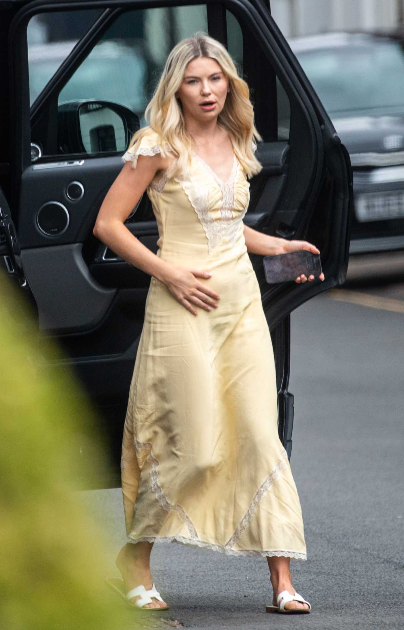 Georgia Toffolo in a Yellow Dress Was Seen Out in London 05/31/2022
